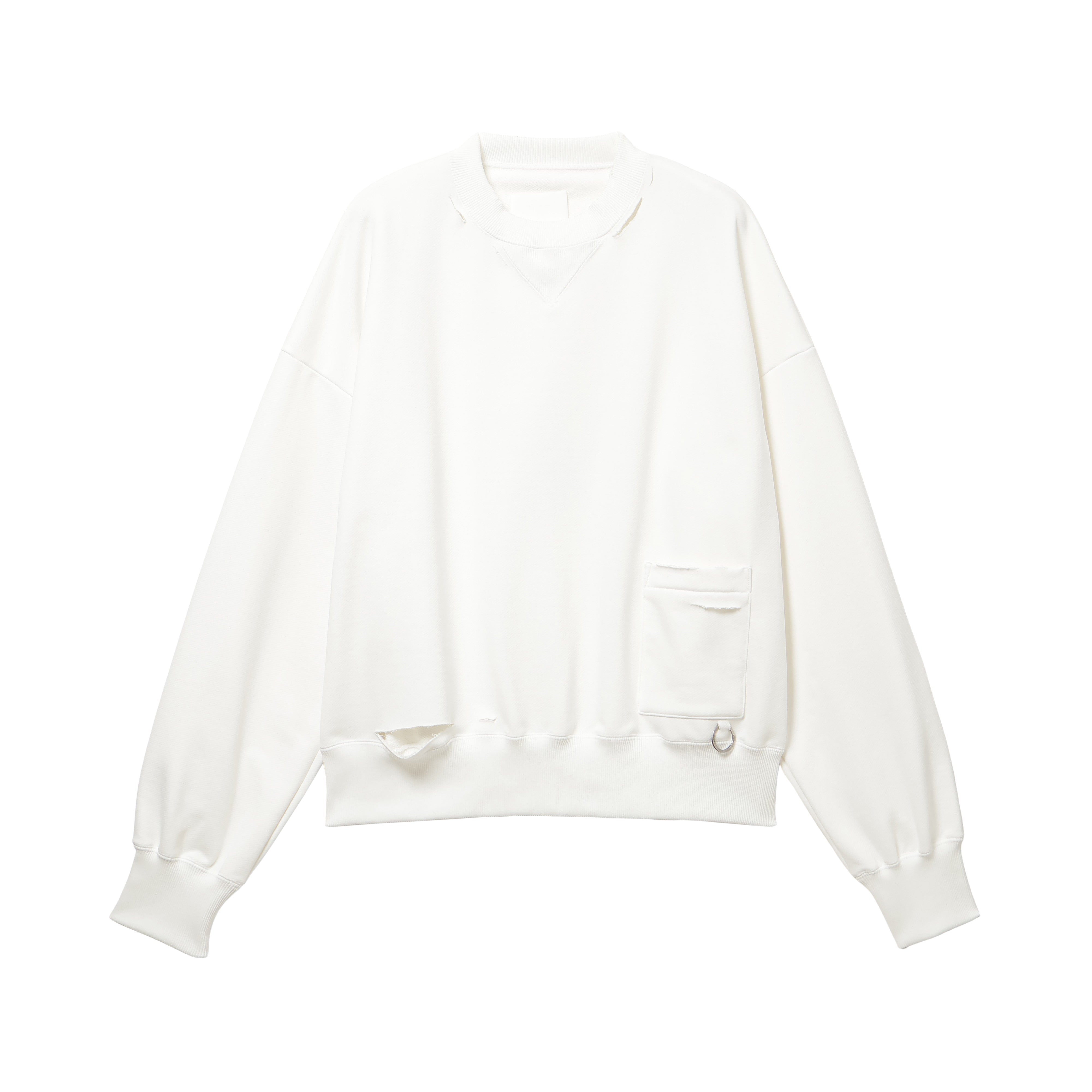 26AW DAMAGE BIG SWEATSHIRT (WHITE)