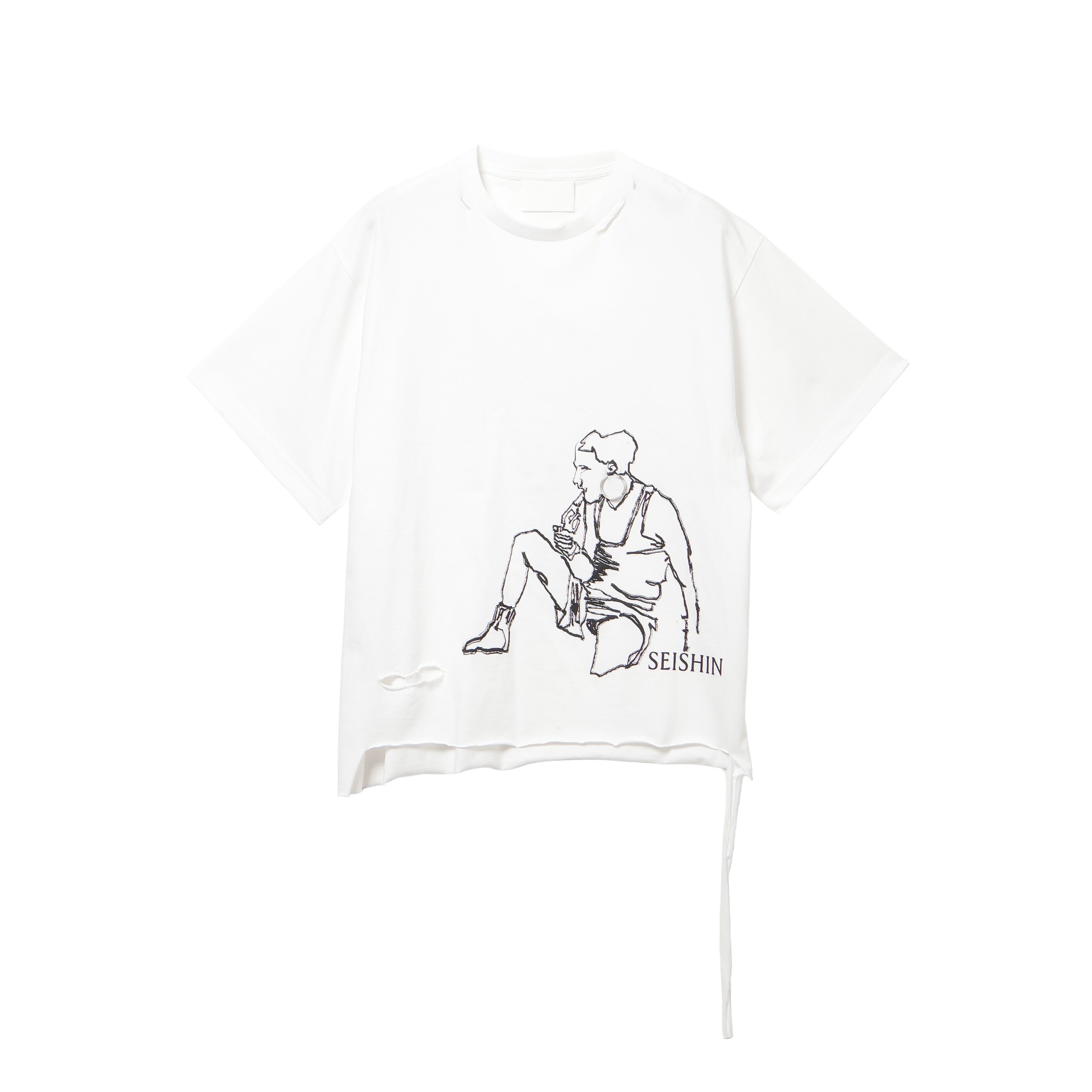 26AW DAMAGE PRINT T-SHIRTS (WHITE)