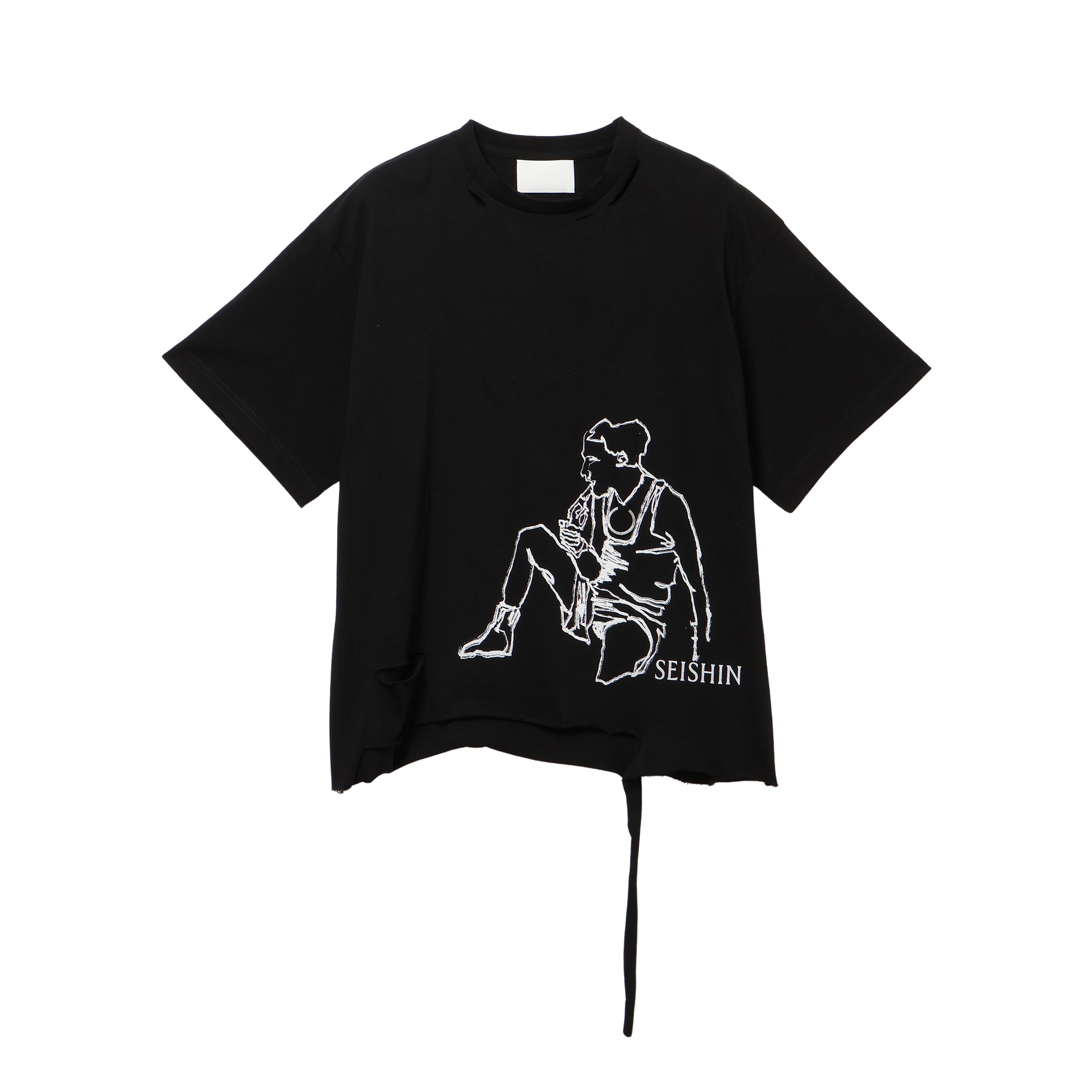 26AW DAMAGE PRINT T-SHIRTS (BLACK)