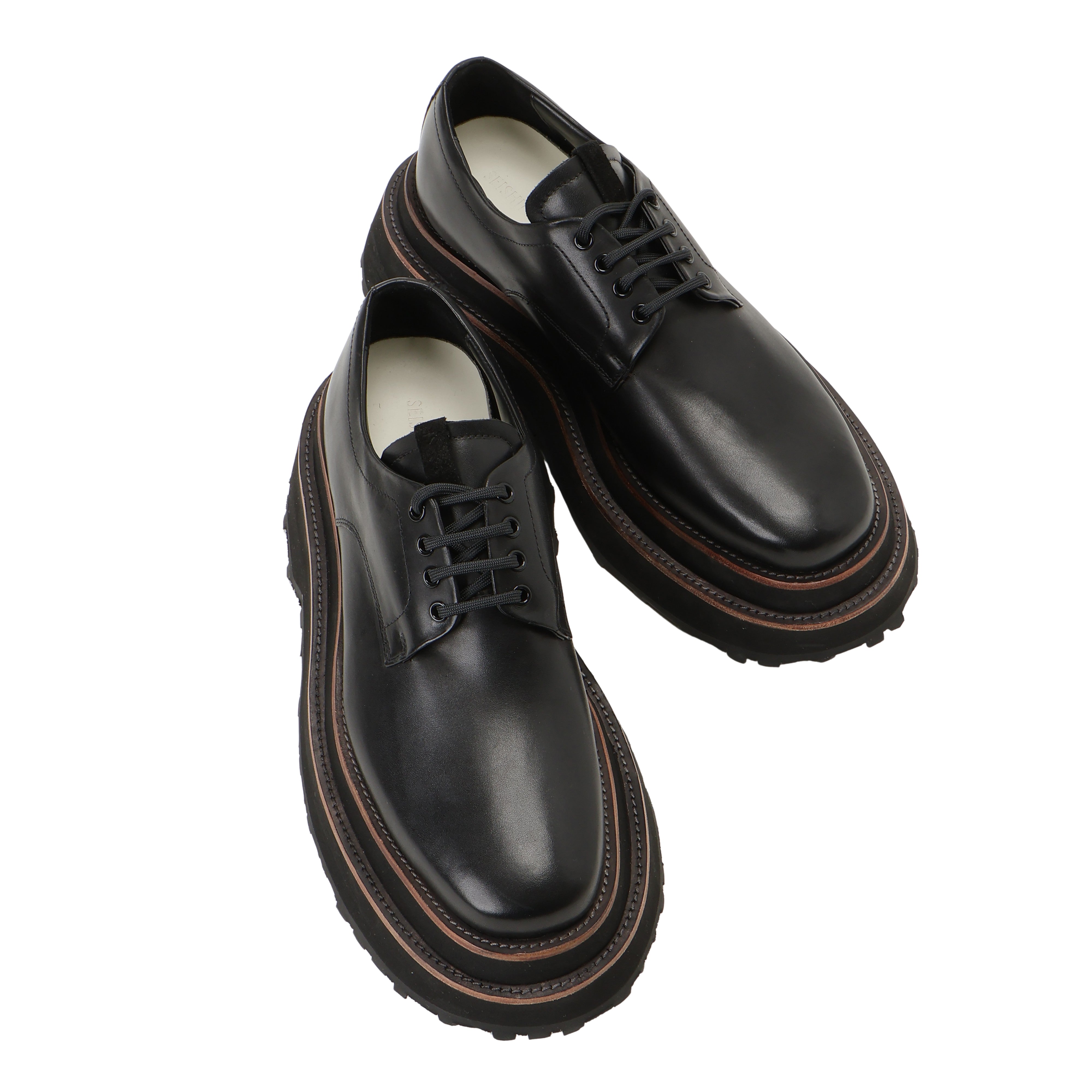 26AW DOUBLE SOLE LEATHER SHOES (BLACK)