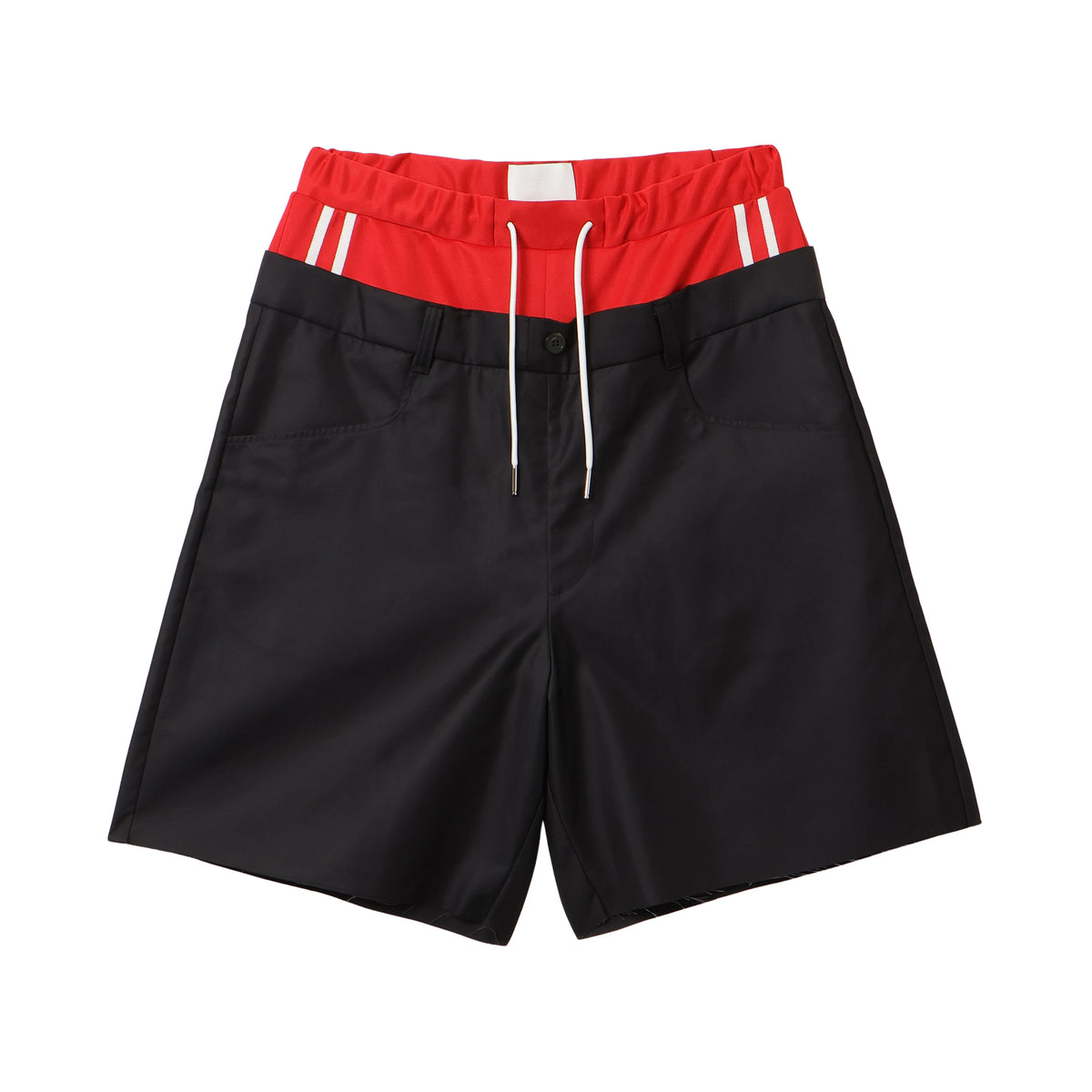 27SS LAYERED MIX SHORT PANTS (BLACK)