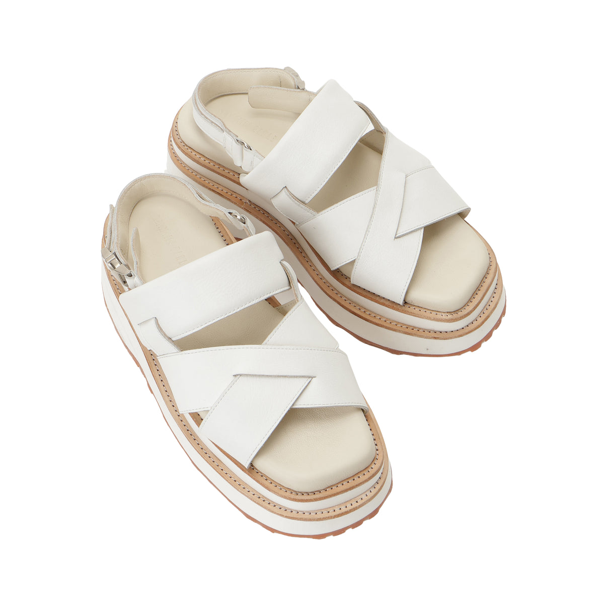 27SS DOUBLE SOLE LEATHER SANDALS (WHITE)
