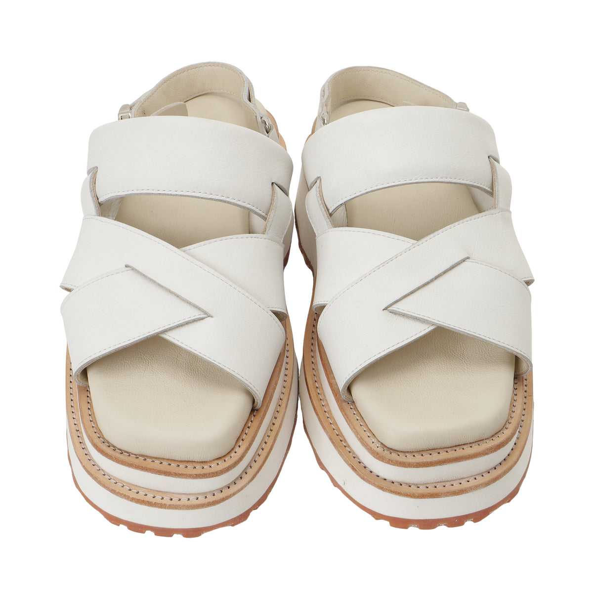 27SS DOUBLE SOLE LEATHER SANDALS (WHITE)