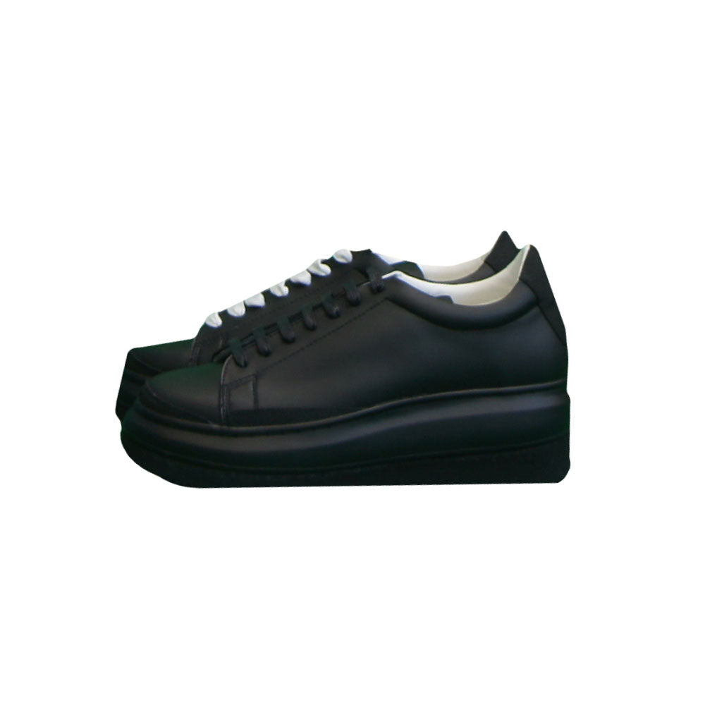 GO WITH WHITE x SISE】 COLLABORATION WEDGE SOLE SNEAKER (BLACK)