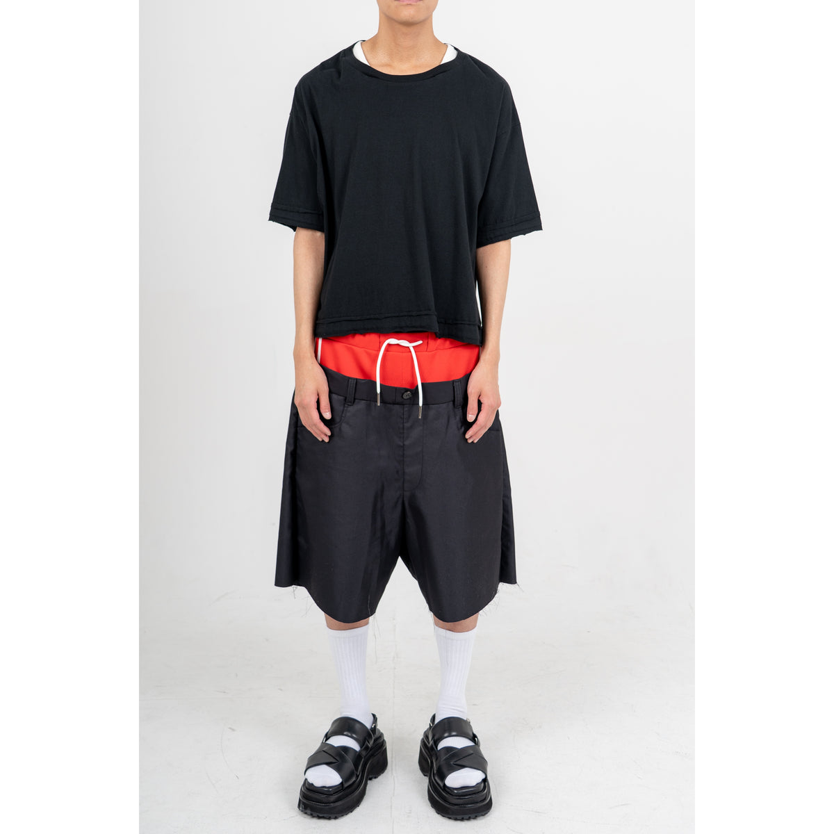 27SS FAKE LAYERED T-SHIRTS (BLACK)