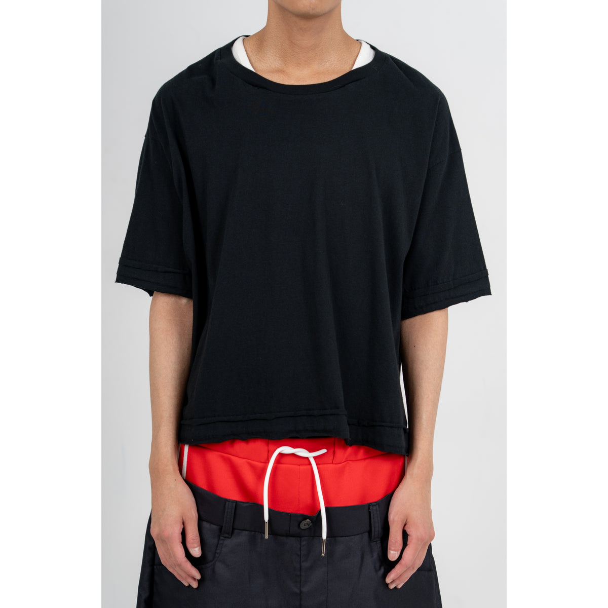 27SS FAKE LAYERED T-SHIRTS (BLACK)