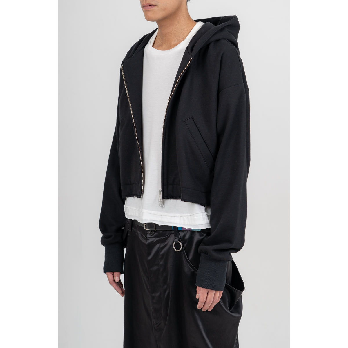 27SS SHORT ZIP-UP HOODIE (BLACK)