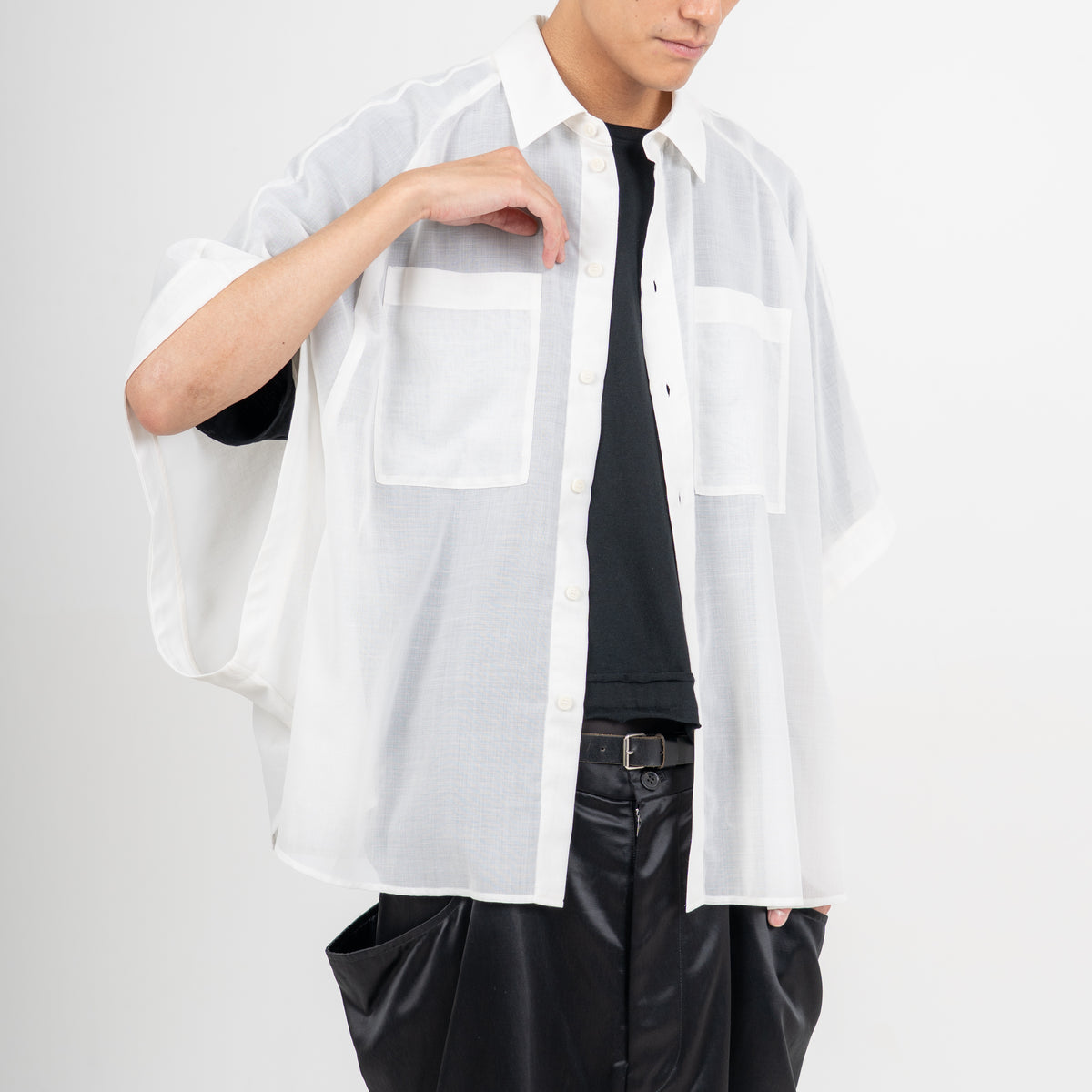 27SS SHEER MOMONGA SHORT SLEEVE SHIRTS (WHITE)