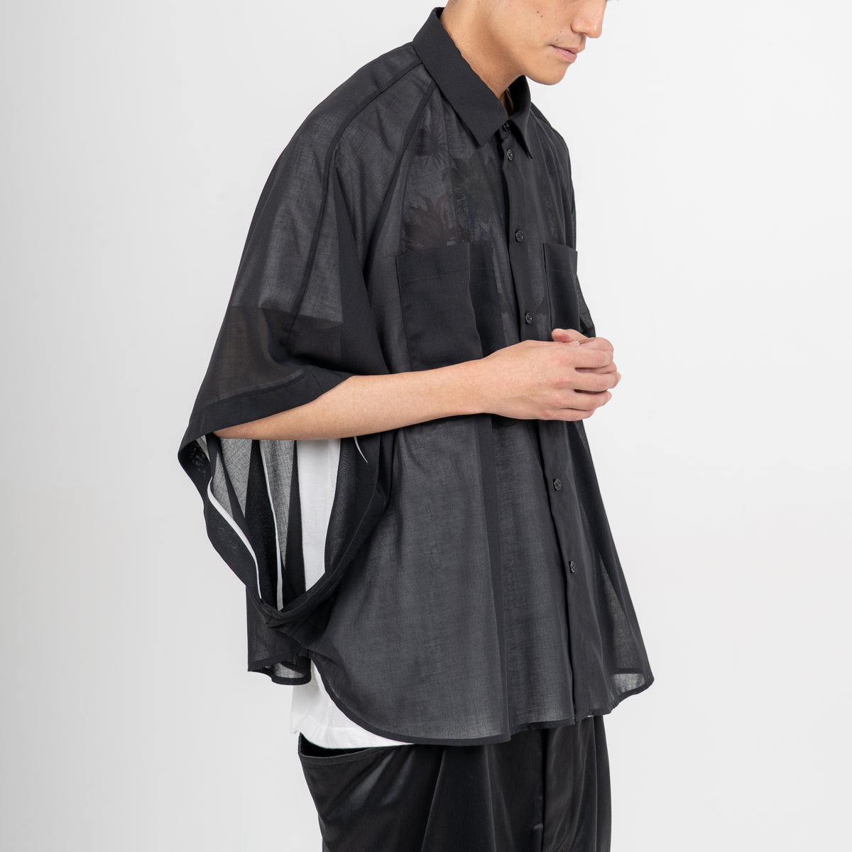 27SS SHEER MOMONGA SHORT SLEEVE SHIRTS (BLACK)
