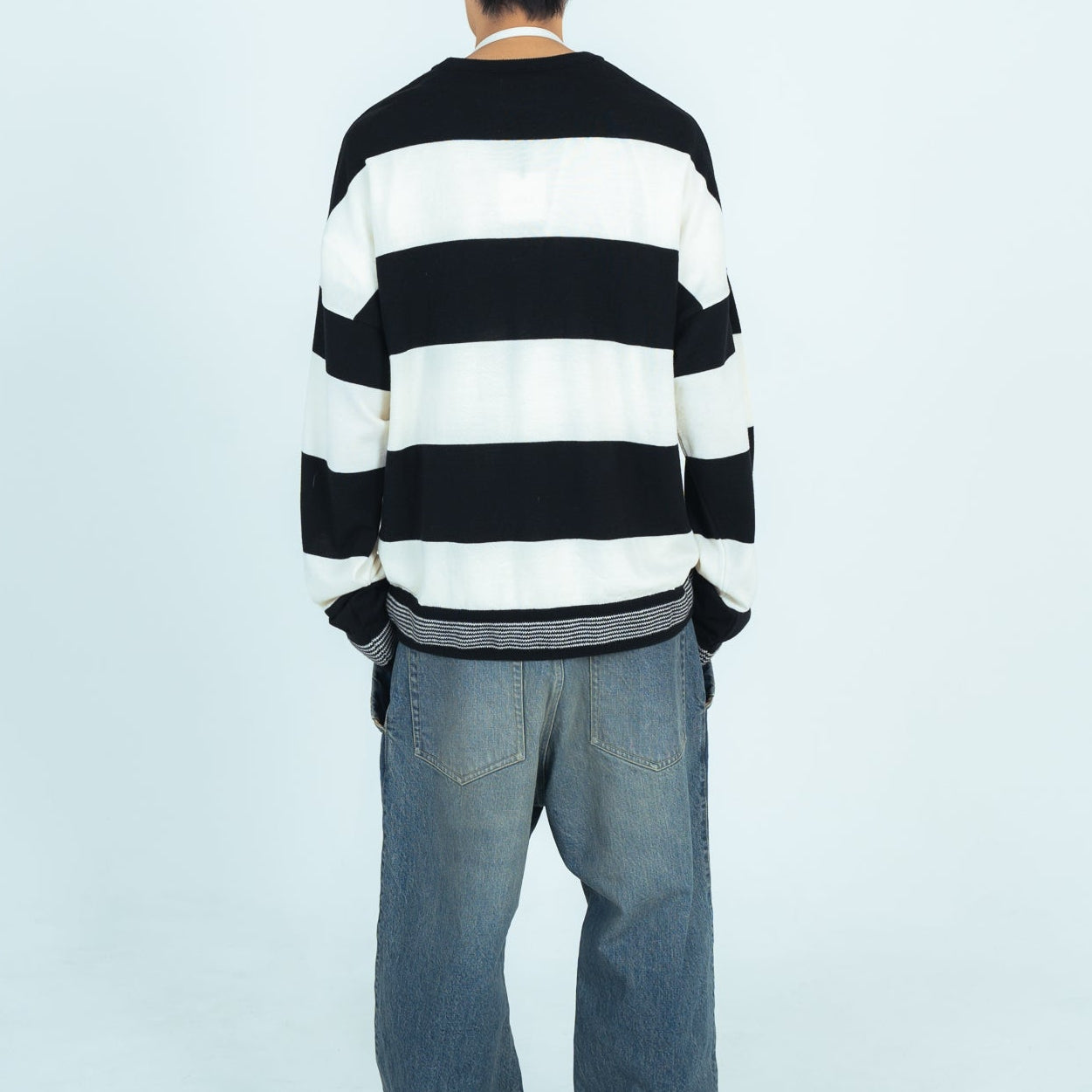 25AW BORDER KNIT (BLACK/WHITE)