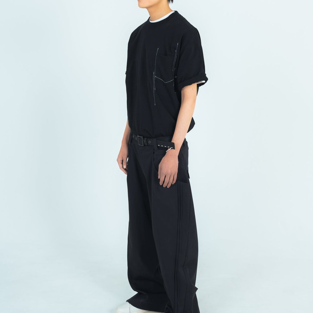 25AW STITCHING T-SHIRTS (WHITE/BLACK)