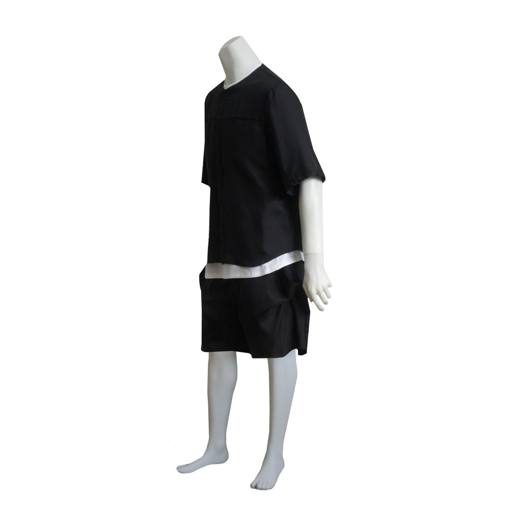 25SS NO COLLER HARF SLEEVES SHIRTS (BLACK)