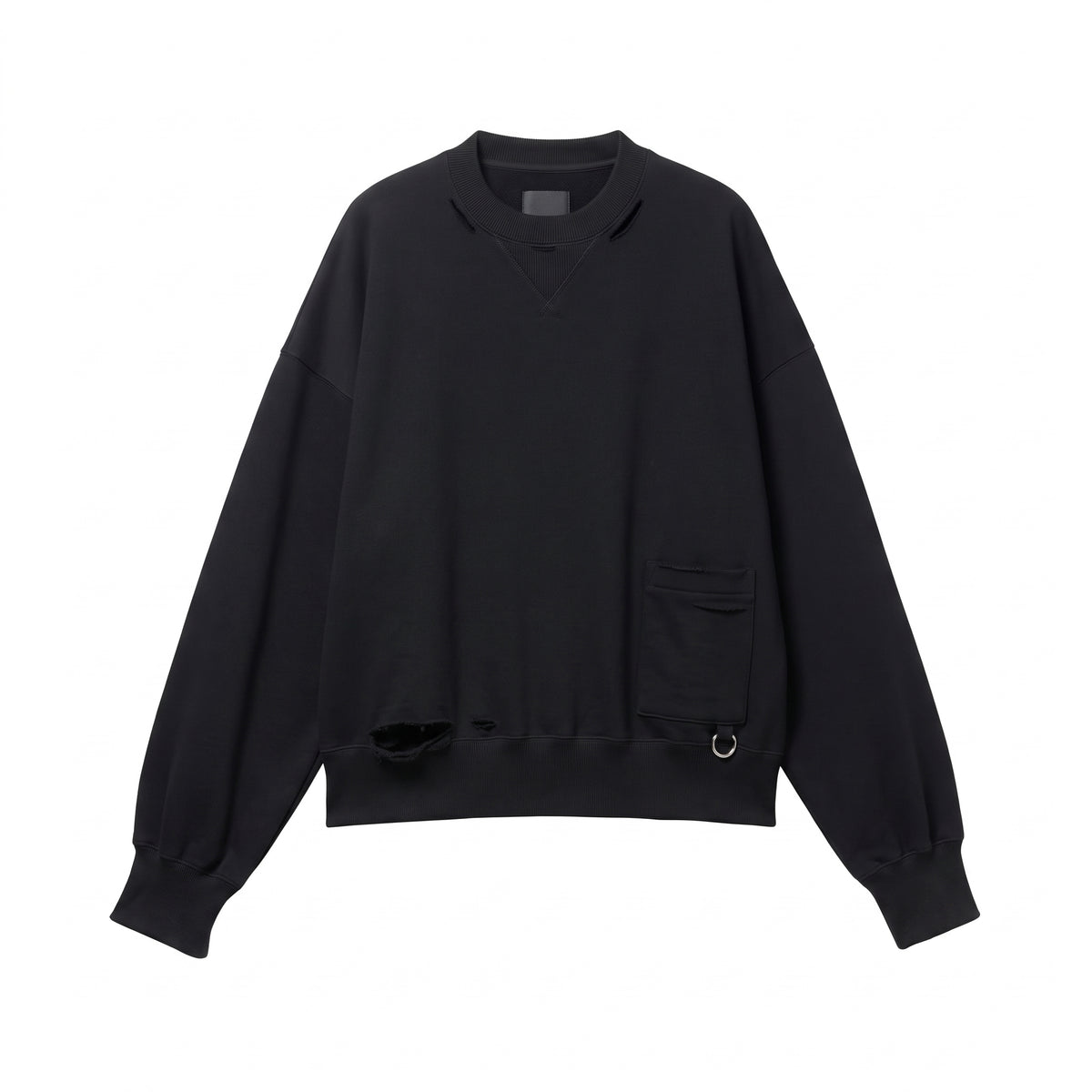 26AW DAMAGE BIG SWEATSHIRT (BLACK)