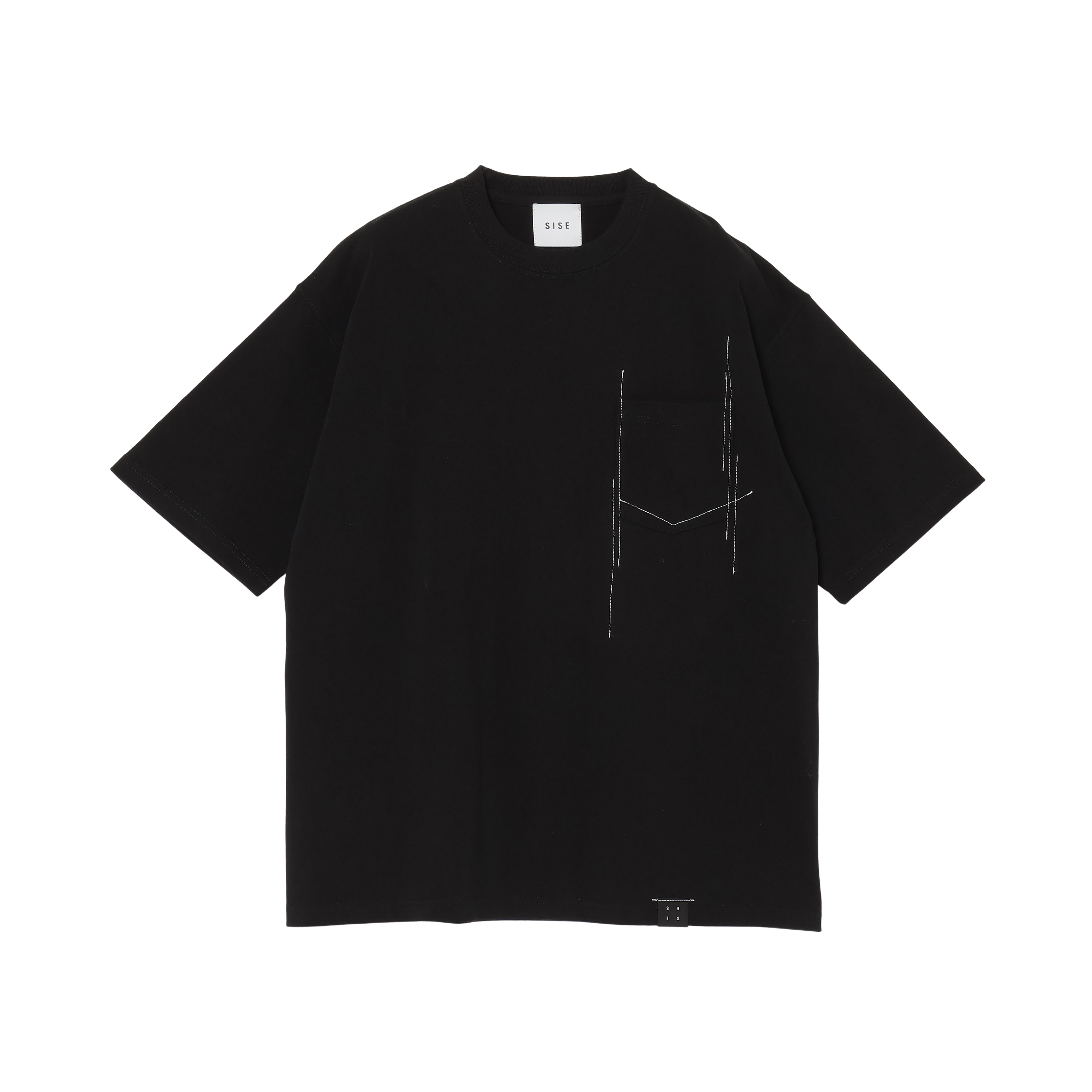 新品 黒 S 25AW Stick Tee 25AW STITCHING T-SHIRTS (WHITE/BLACK)