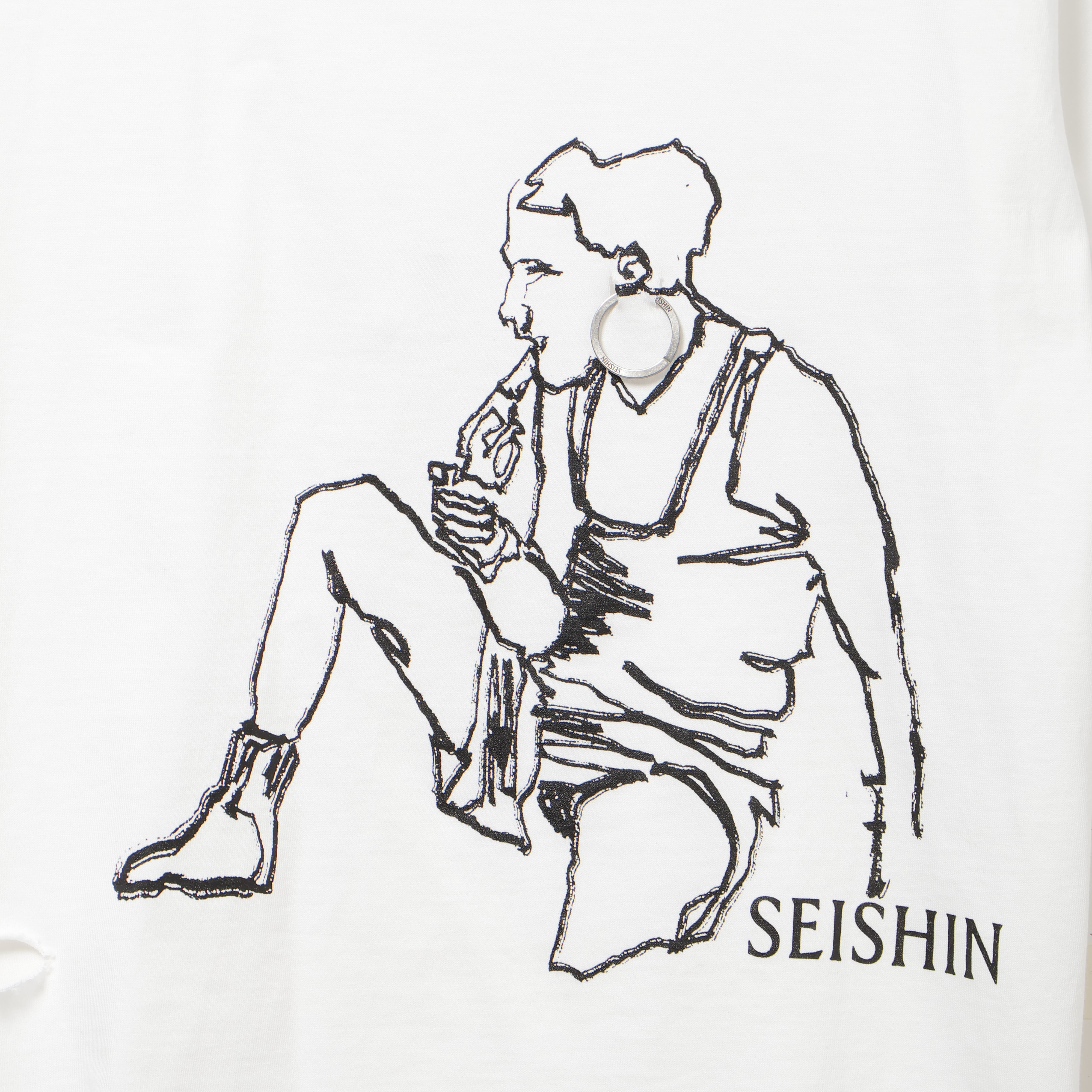 26AW DAMAGE PRINT T-SHIRTS (WHITE)