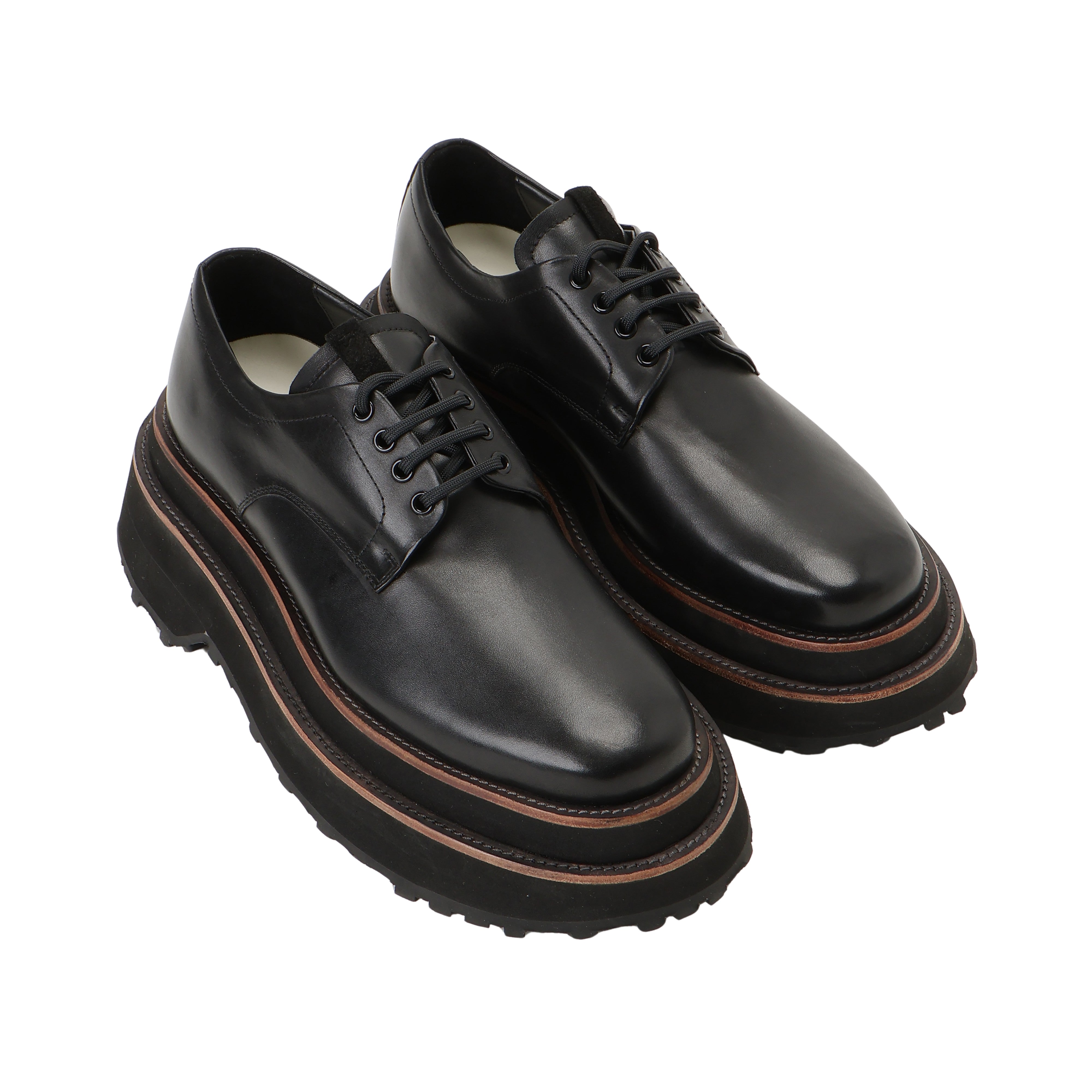 26AW DOUBLE SOLE LEATHER SHOES (BLACK)
