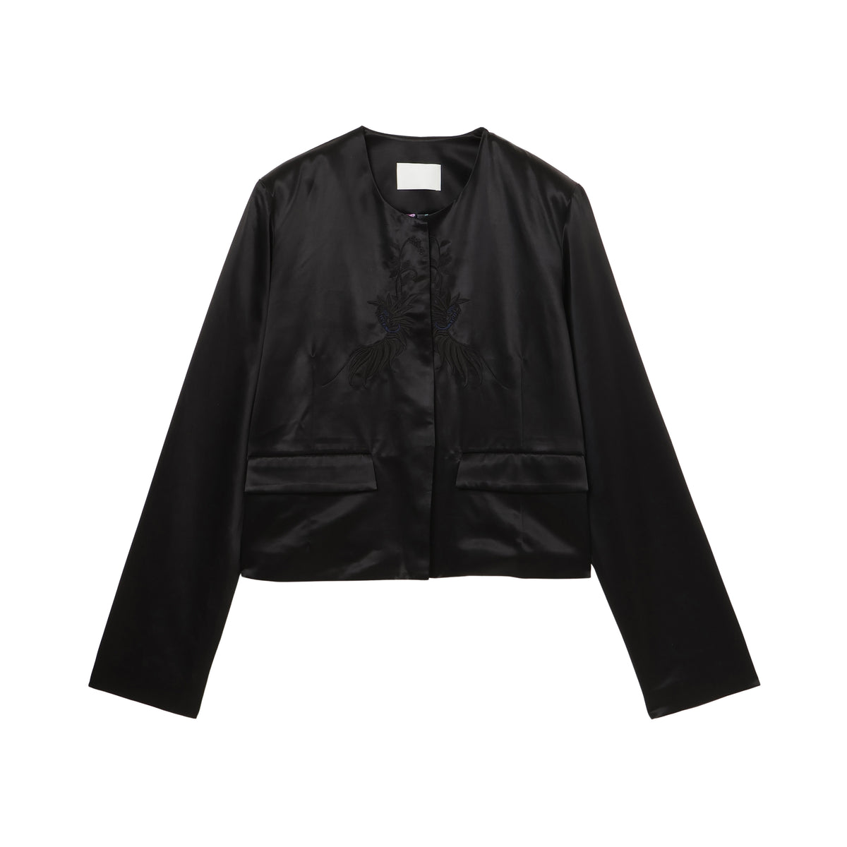 27SS EMBROIDERY NO COLLAR JACKET (BLACK)