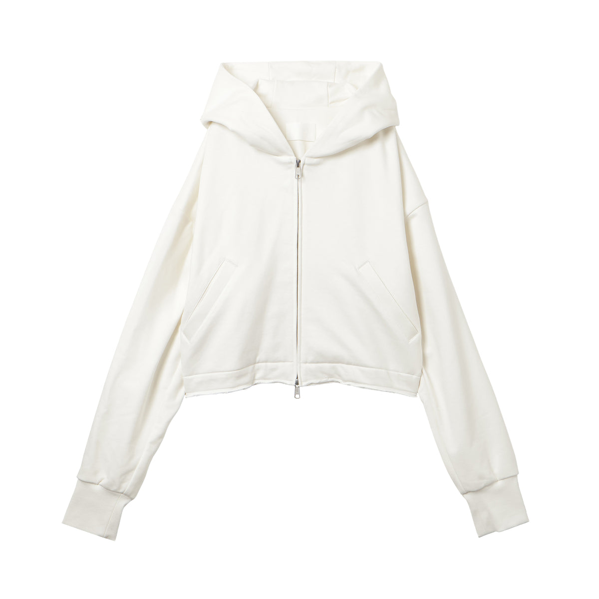 27SS SHORT ZIP-UP HOODIE (WHITE)