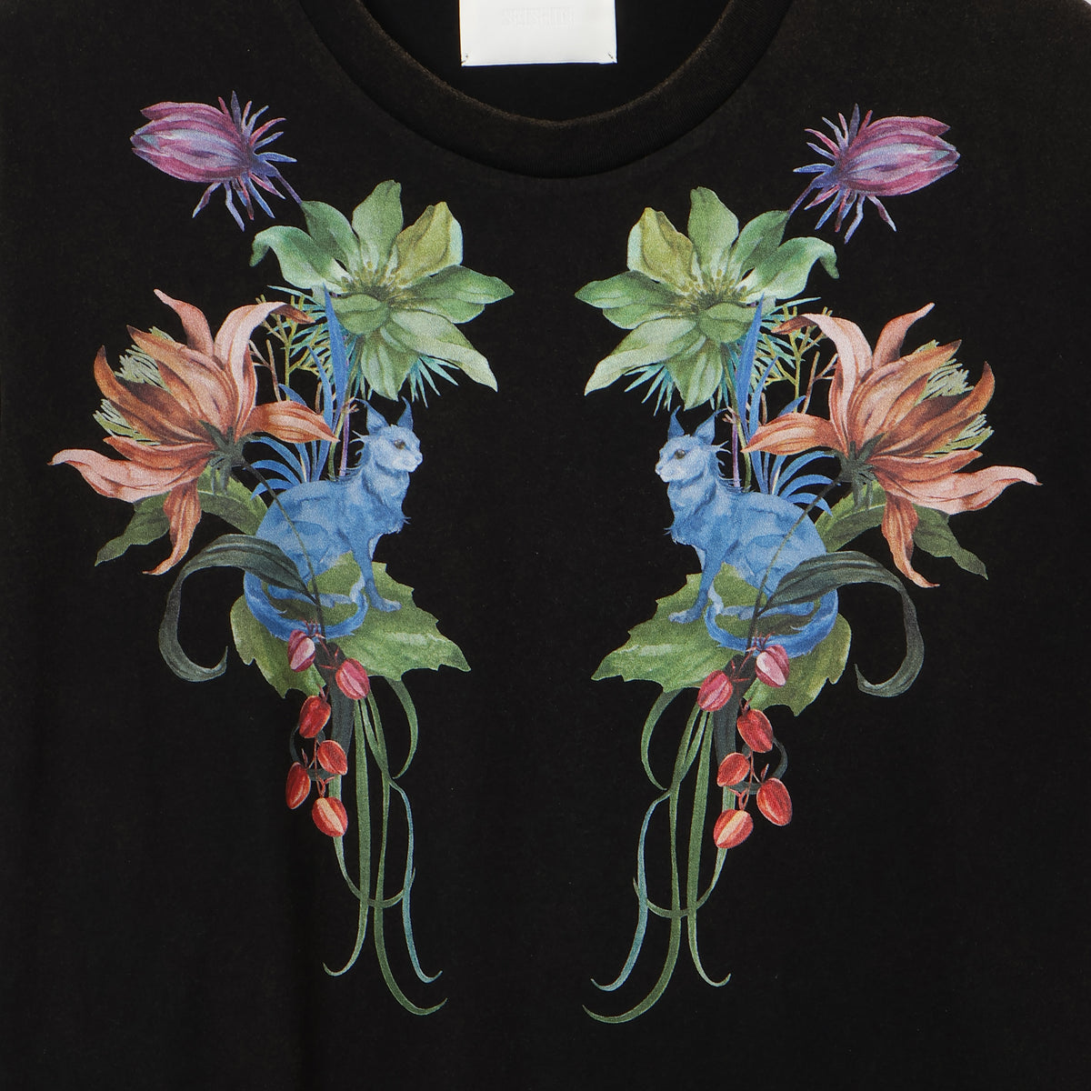 27SS "UTOPIA CAT" T-SHIRTS (BLACK)