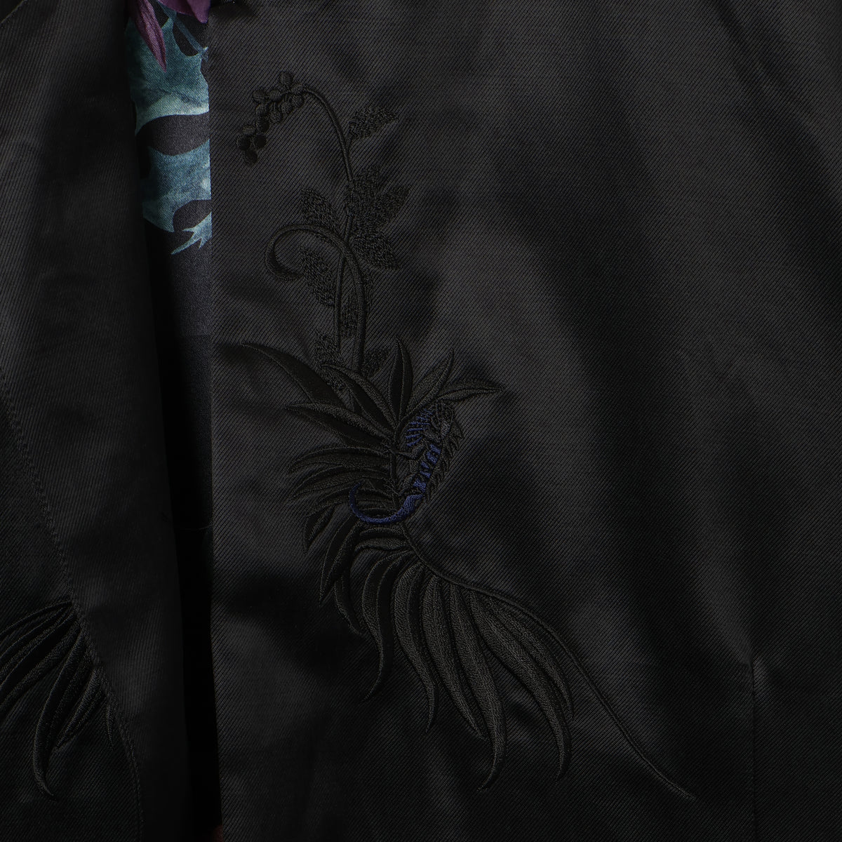 27SS EMBROIDERY NO COLLAR JACKET (BLACK)
