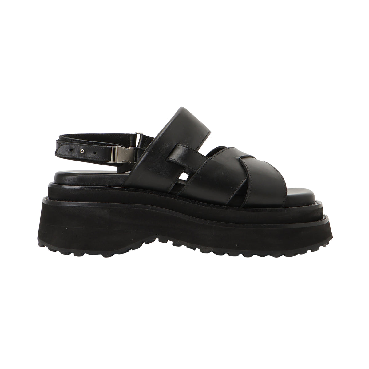 27SS DOUBLE SOLE LEATHER SANDALS (BLACK)