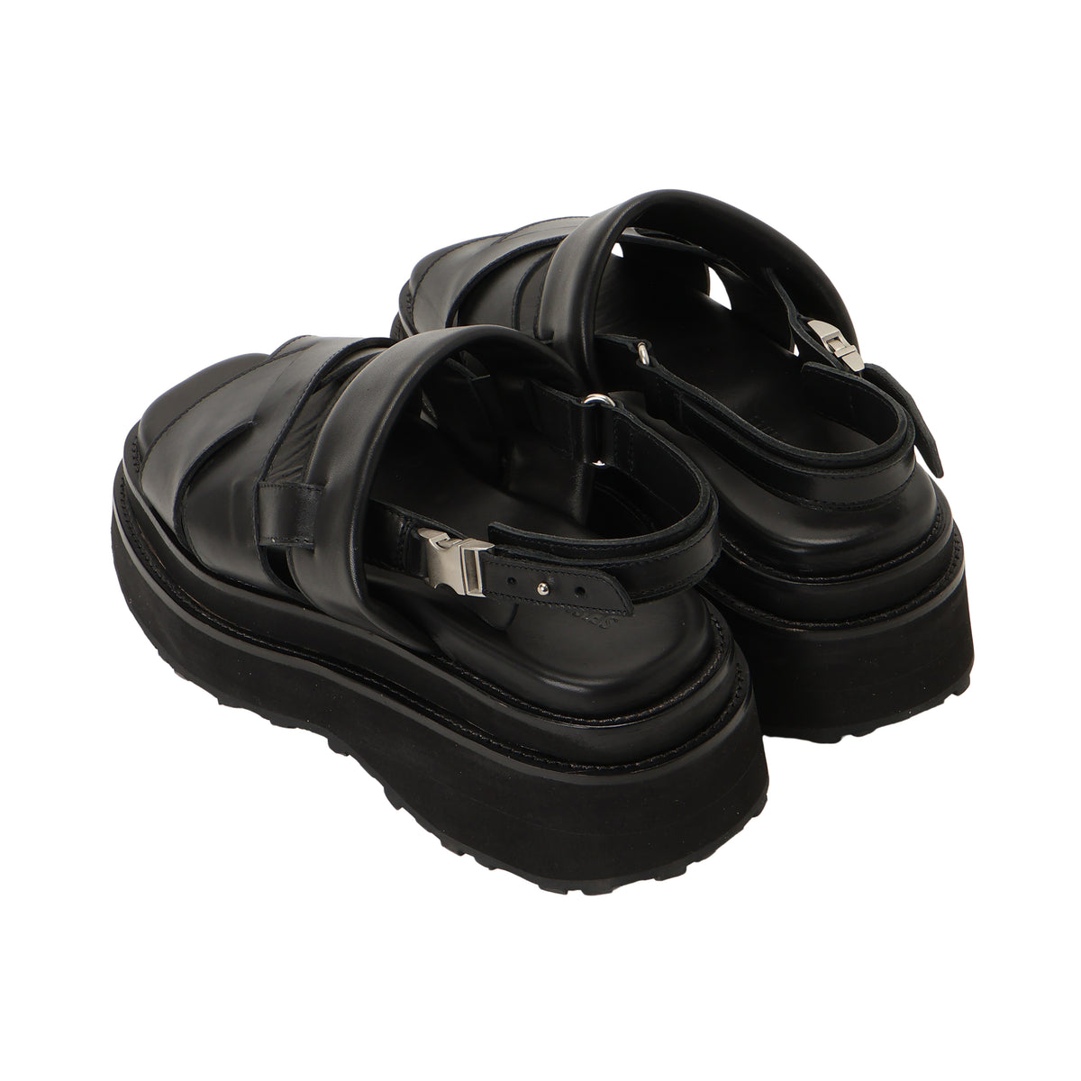27SS DOUBLE SOLE LEATHER SANDALS (BLACK)