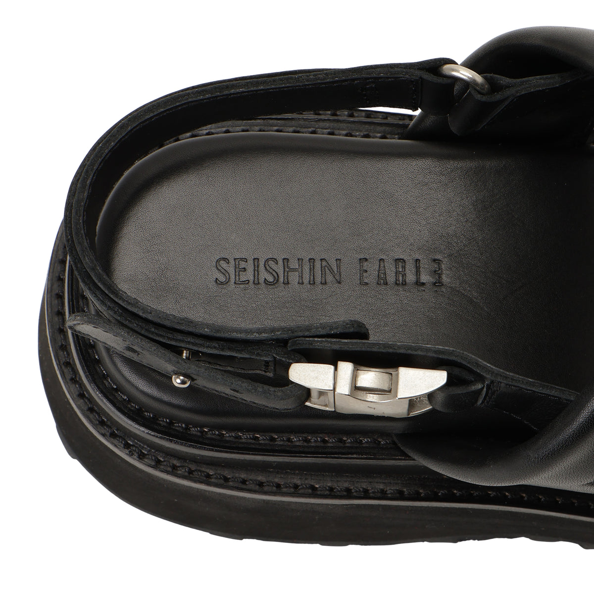 27SS DOUBLE SOLE LEATHER SANDALS (BLACK)
