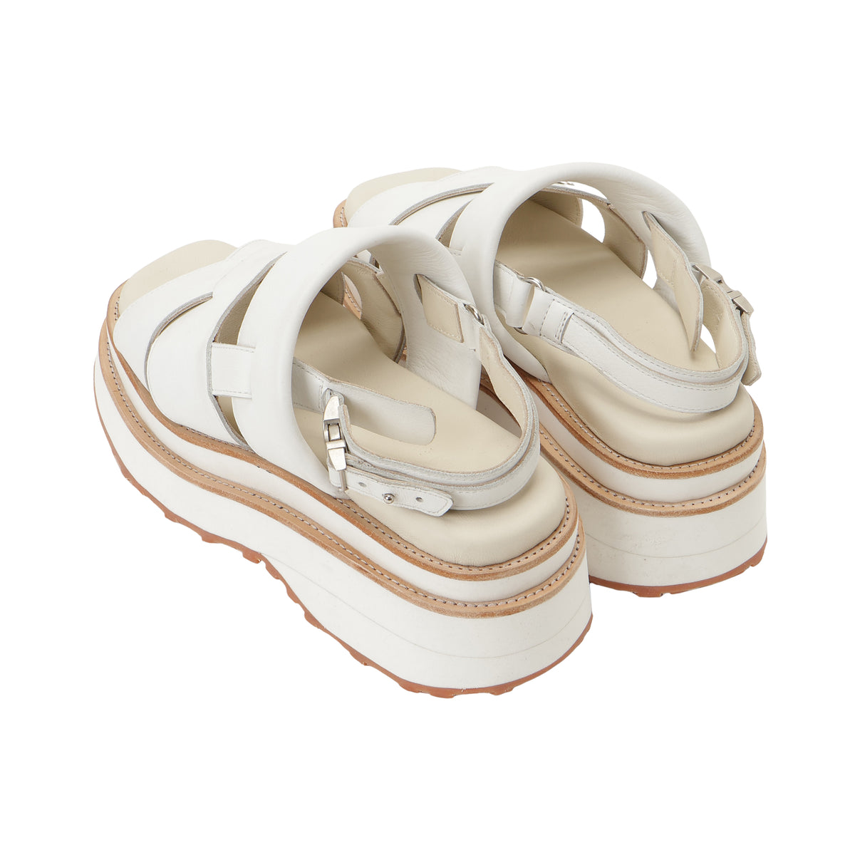 27SS DOUBLE SOLE LEATHER SANDALS (WHITE)