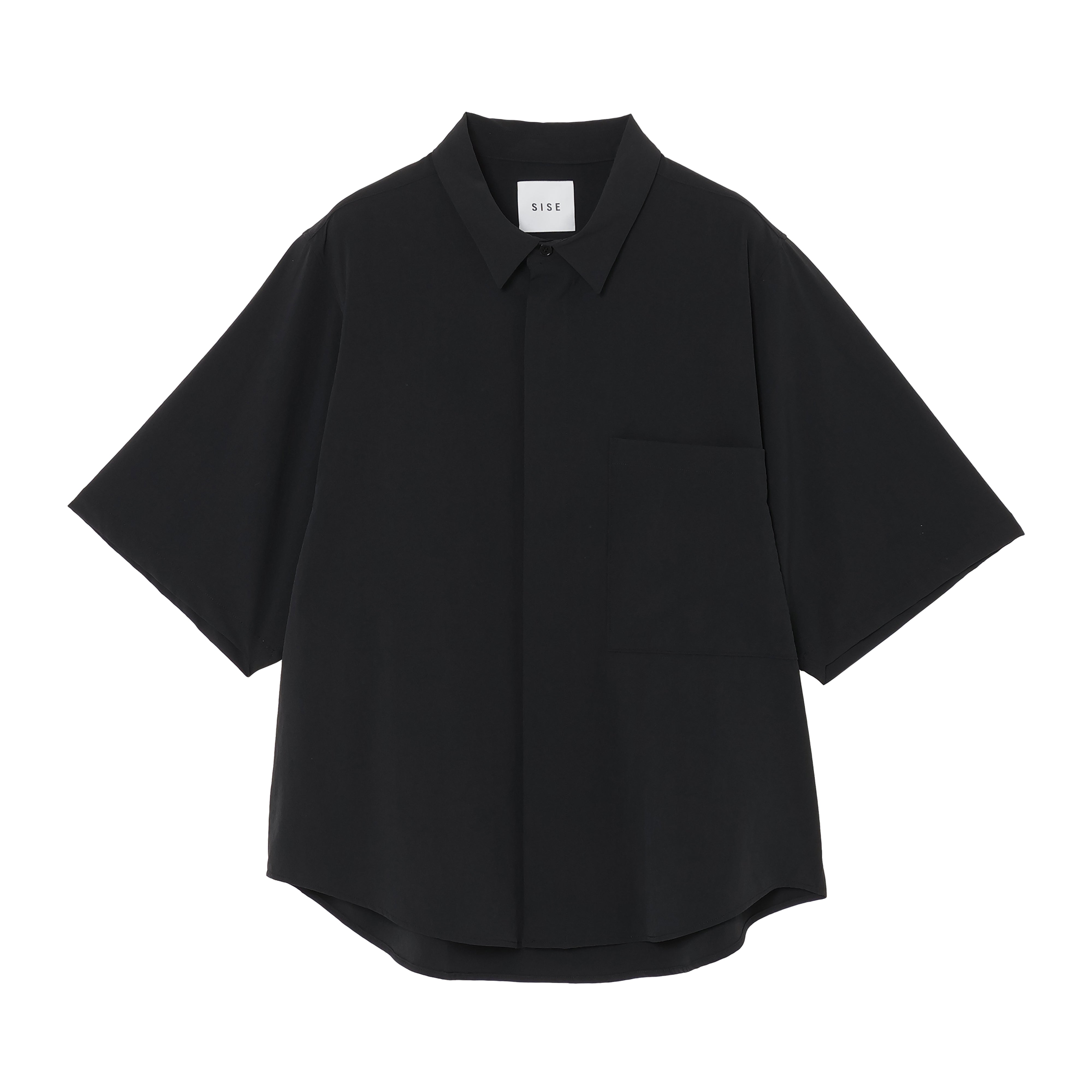 BIG POCKET SHORT SLEEVE SHIRTS（RECYCLING FAB.) BLACK