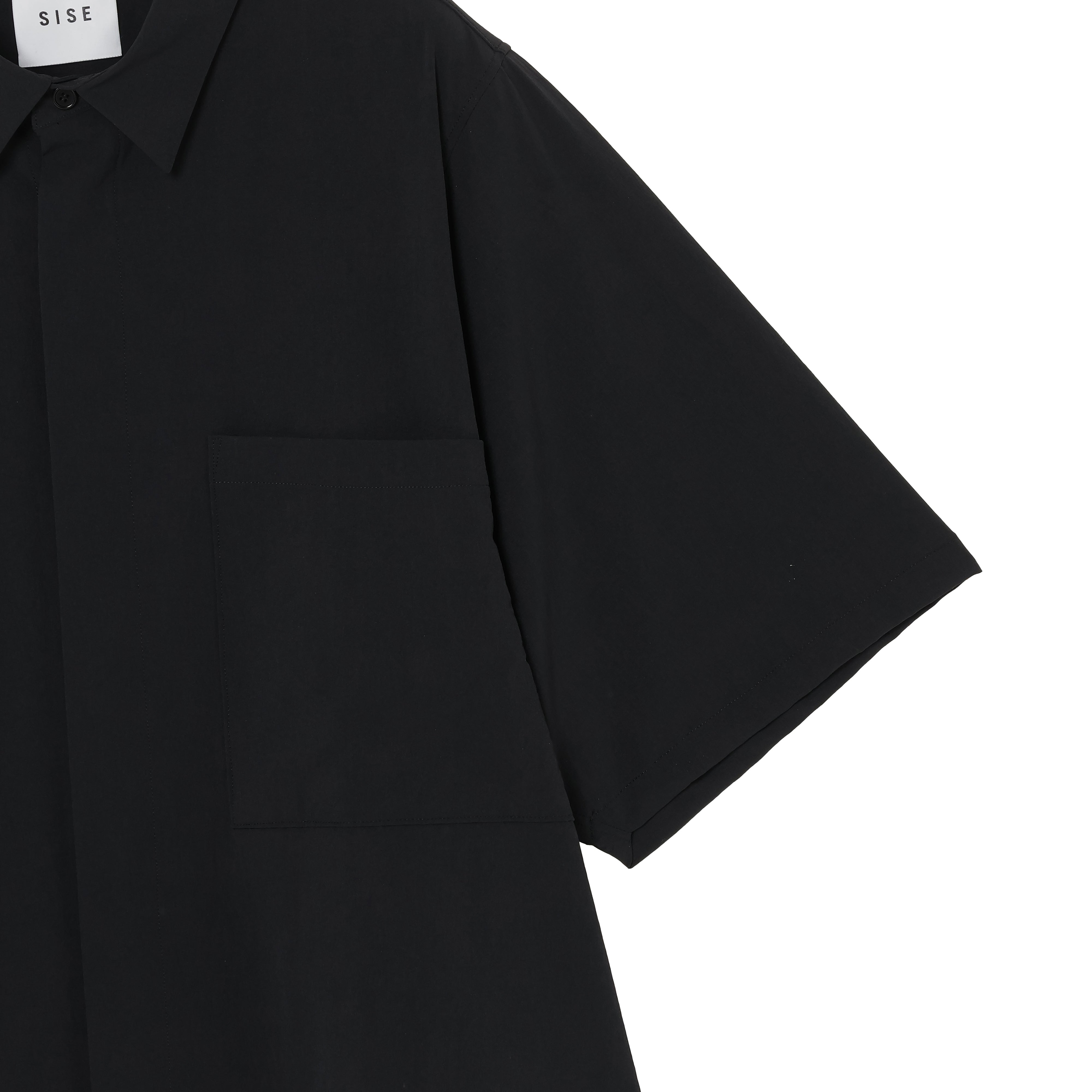 BIG POCKET SHORT SLEEVE SHIRTS（RECYCLING FAB.) BLACK