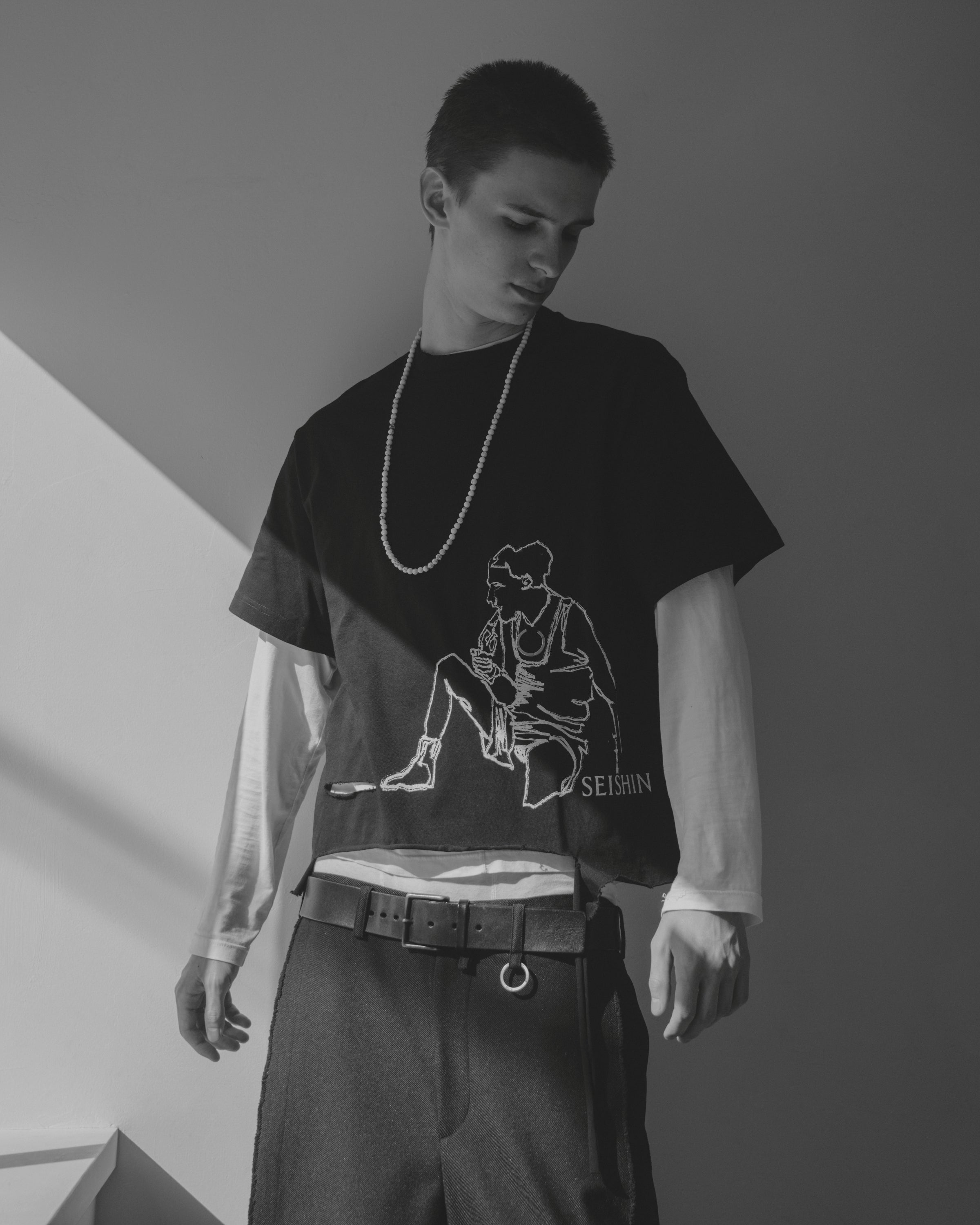 26AW DAMAGE PRINT T-SHIRTS (BLACK)