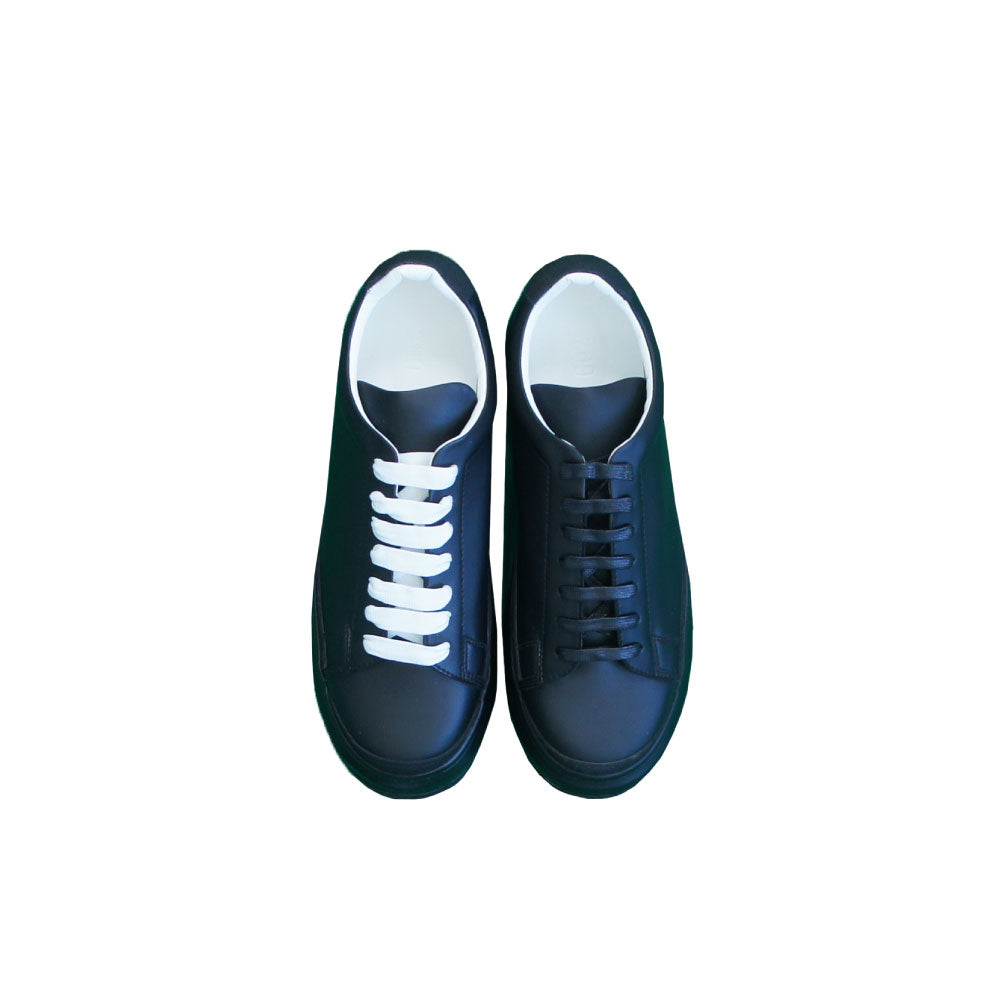 【GO WITH WHITE x SISE】 COLLABORATION WEDGE SOLE SNEAKER (BLACK)