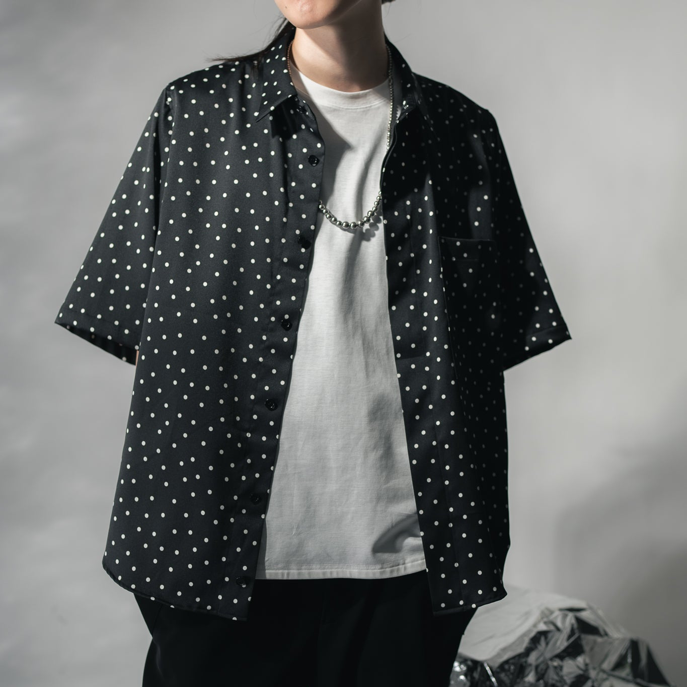 25SS DOTS BIG POCKET SHIRTS (WHITE)