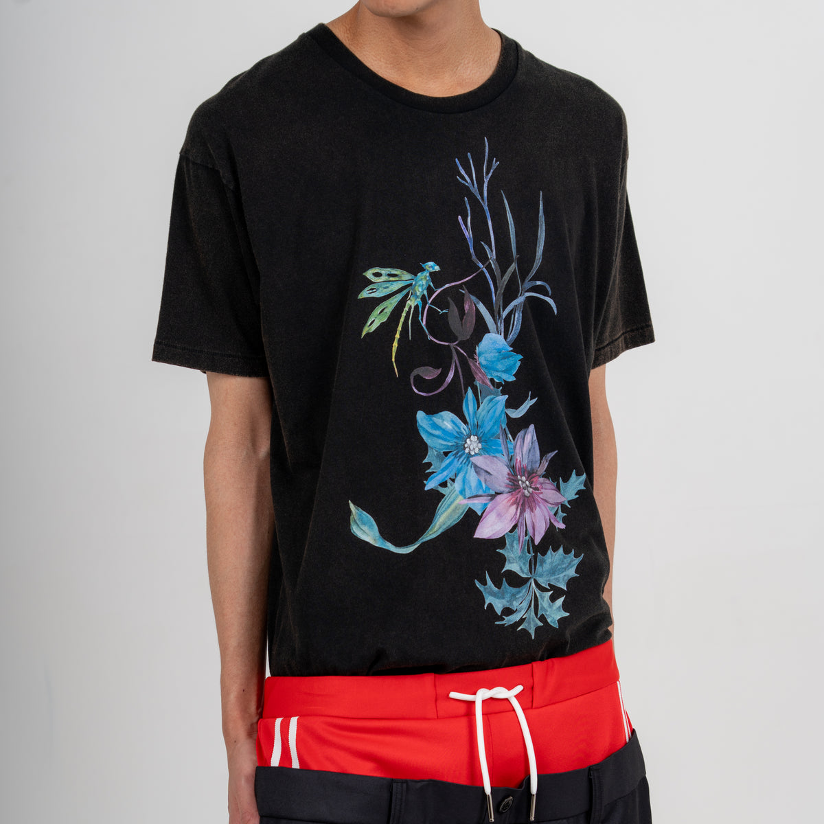 27SS LAYERED MIX SHORT PANTS (BLACK)