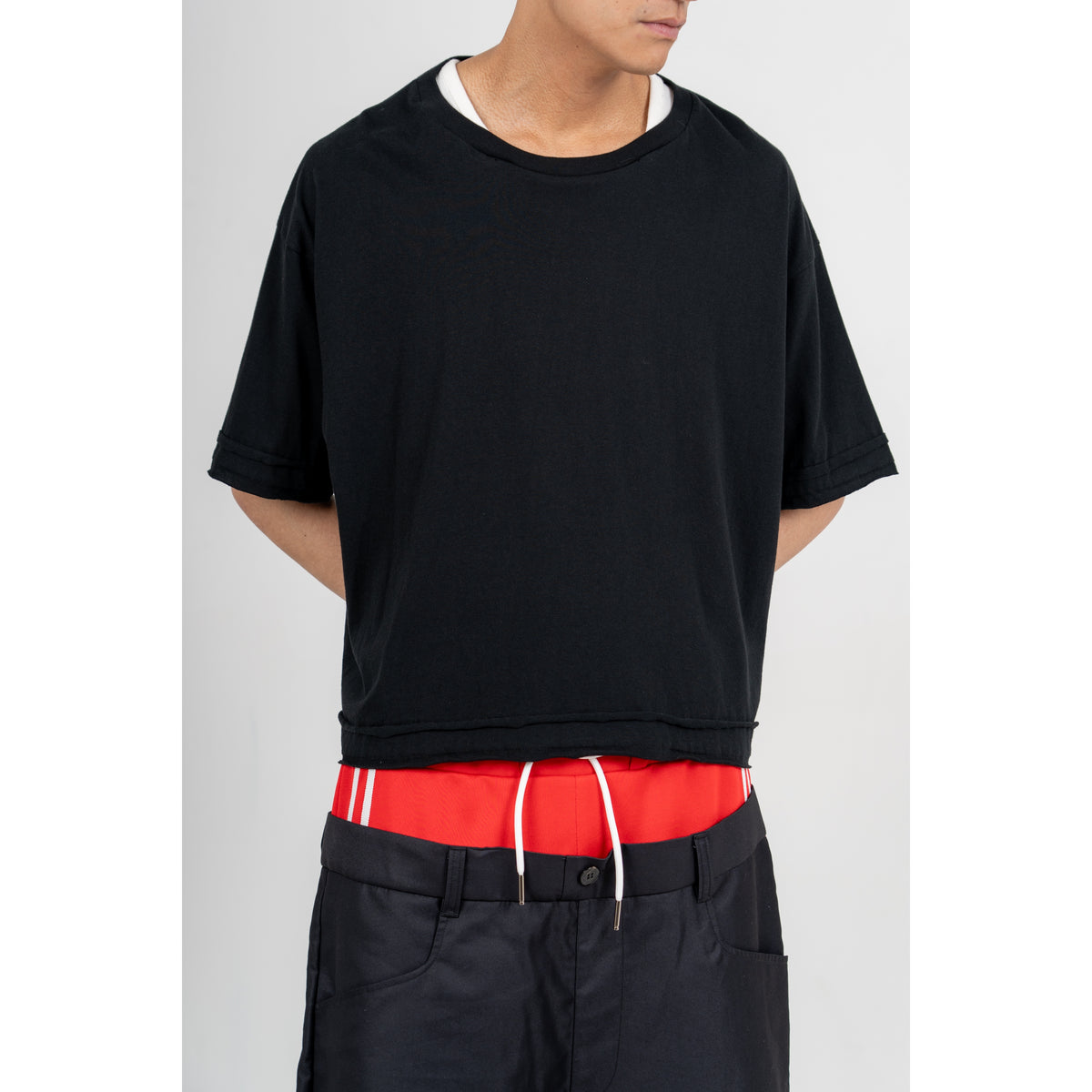 27SS FAKE LAYERED T-SHIRTS (BLACK)