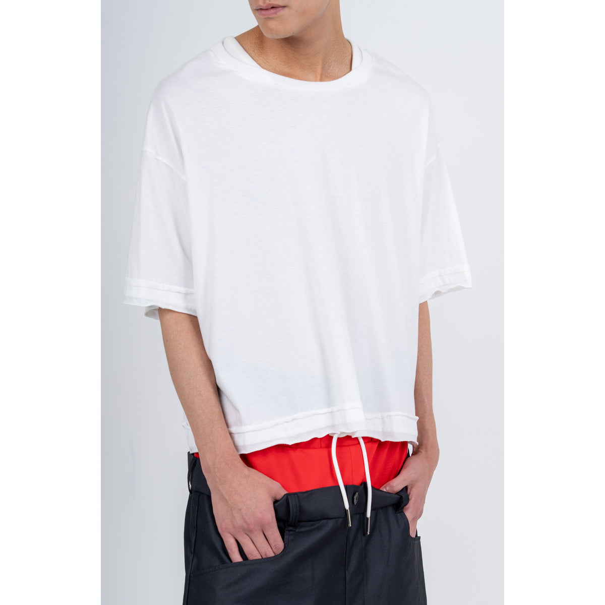 27SS FAKE LAYERED T-SHIRTS (WHITE)