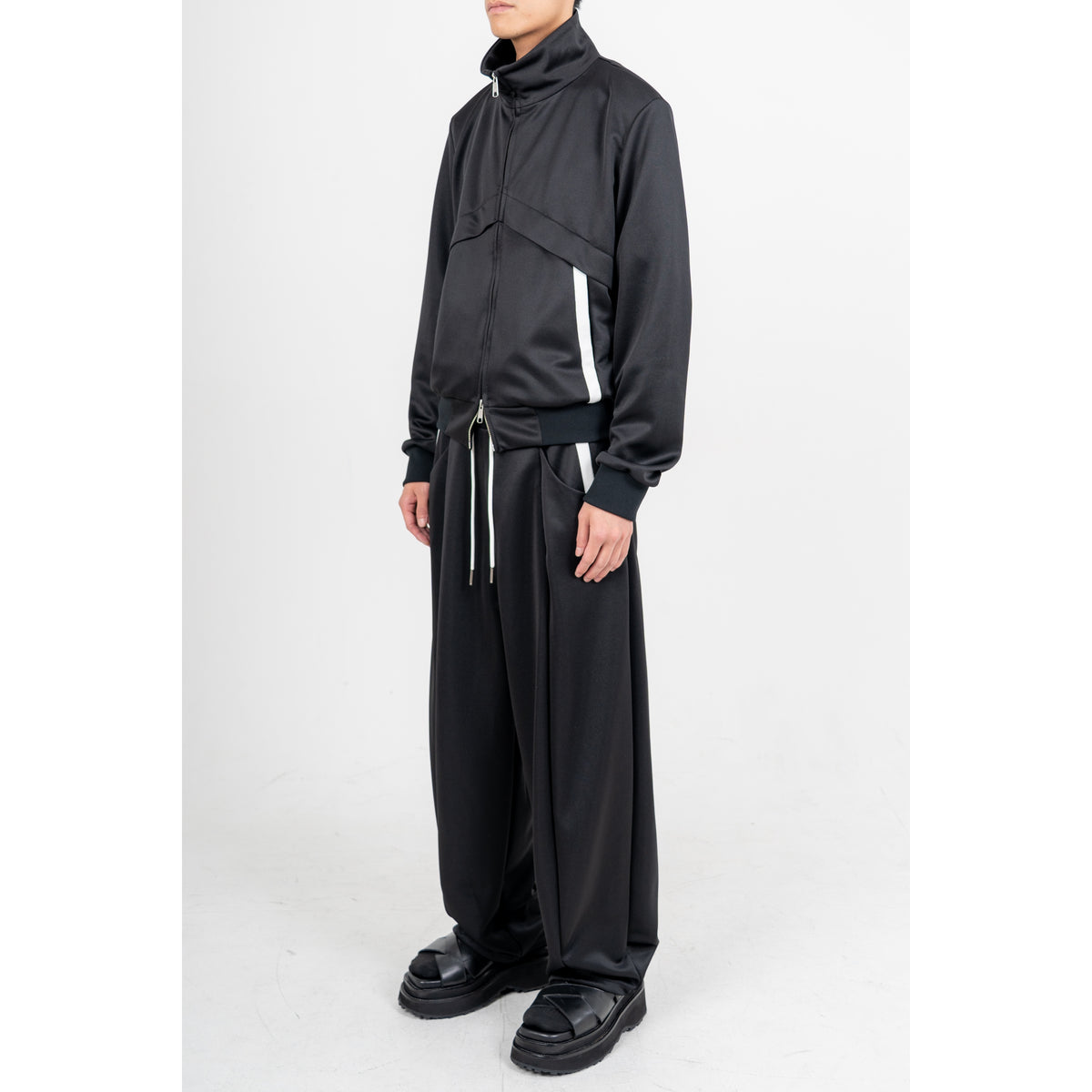 27SS LAYERED TRACK PANTS (BLACK)