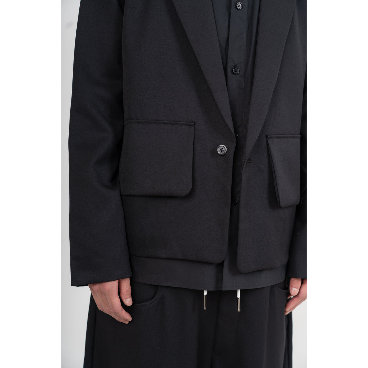 27SS PRINT BIG FLAP JACKET (BLACK)