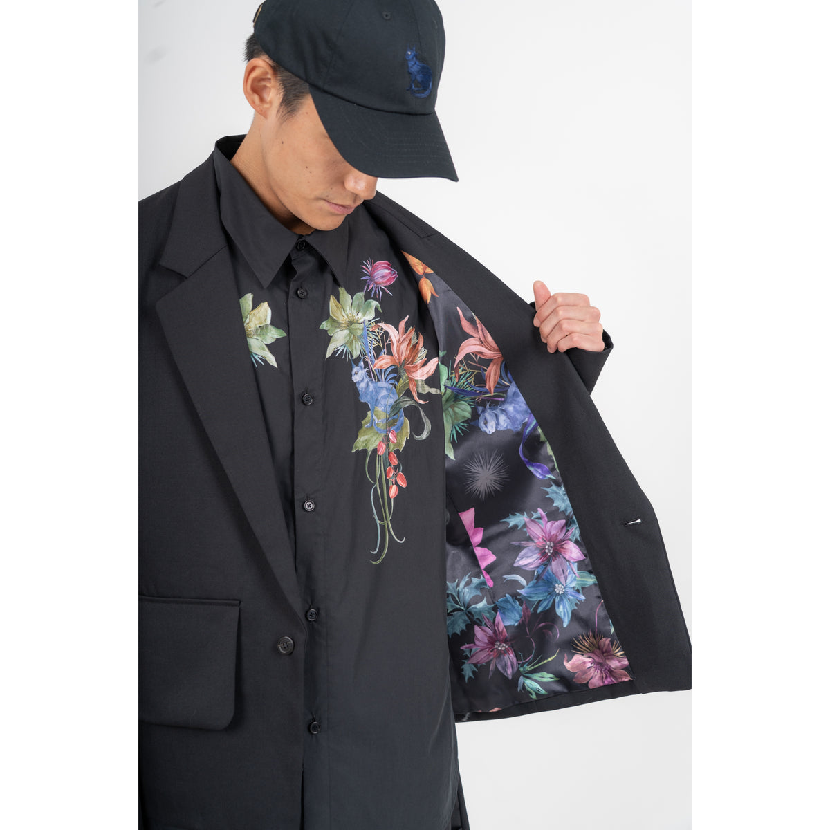 27SS PRINT BIG FLAP JACKET (BLACK)