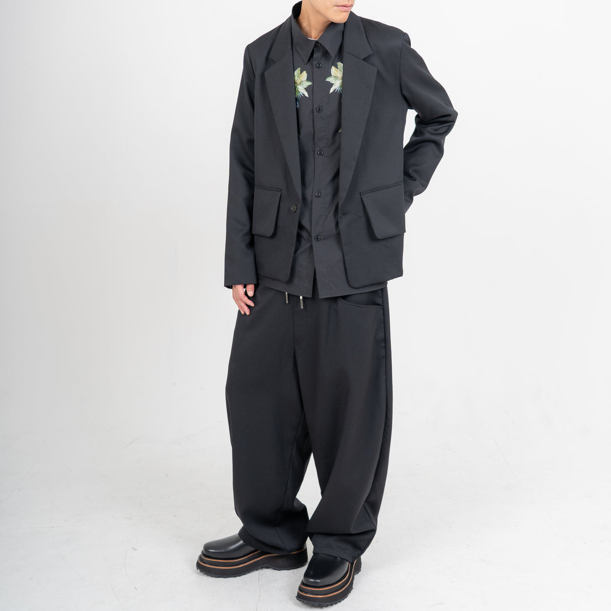 27SS PRINT BIG FLAP JACKET (BLACK)