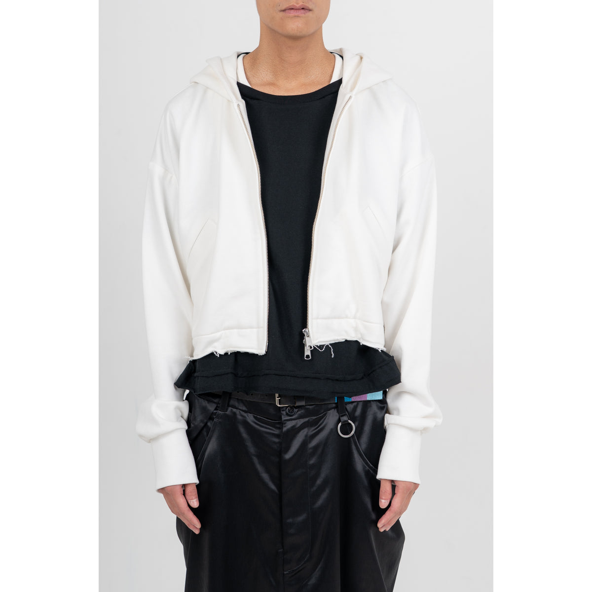 27SS SHORT ZIP-UP HOODIE (WHITE)