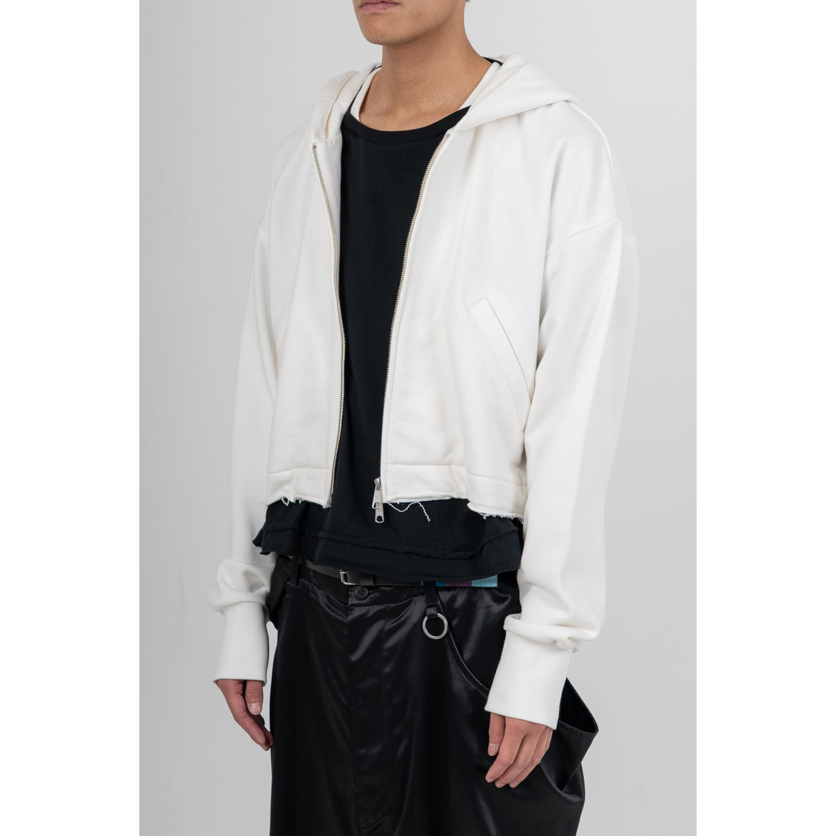 27SS SHORT ZIP-UP HOODIE (WHITE)