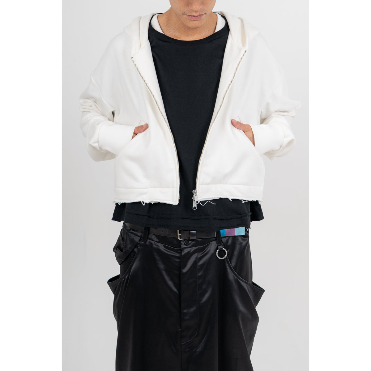 27SS SHORT ZIP-UP HOODIE (WHITE)