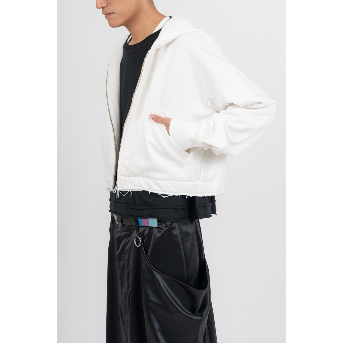 27SS SHORT ZIP-UP HOODIE (WHITE)