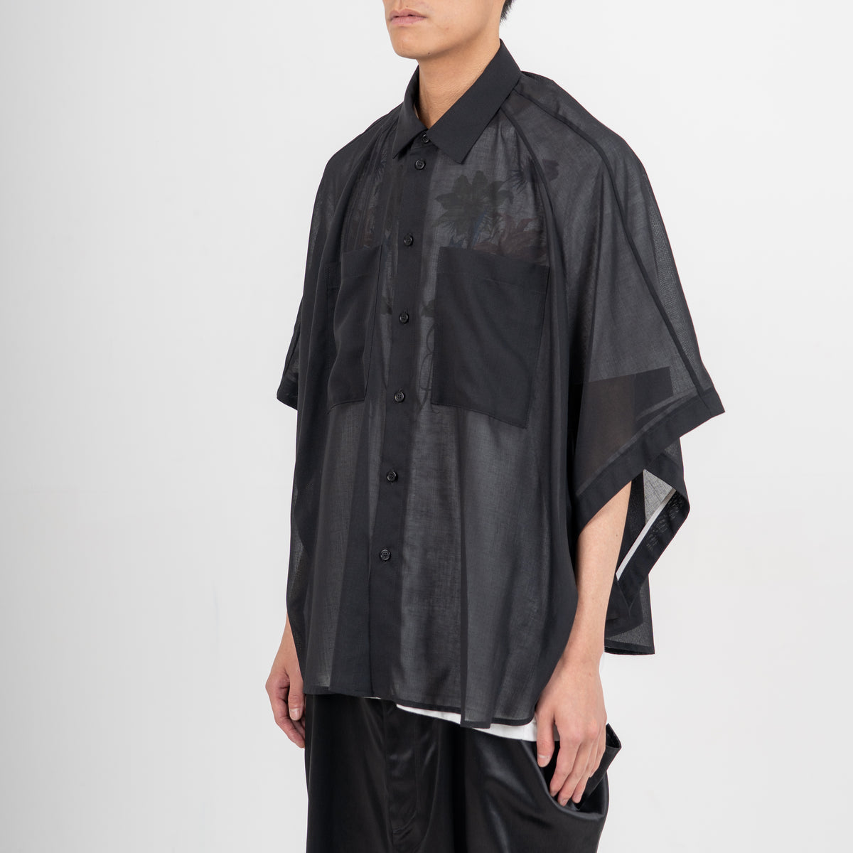 27SS SHEER MOMONGA SHORT SLEEVE SHIRTS (BLACK)
