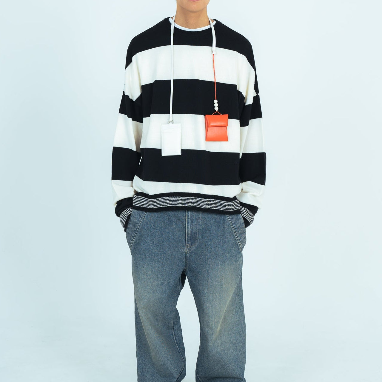 25AW BORDER KNIT (BLACK/WHITE)