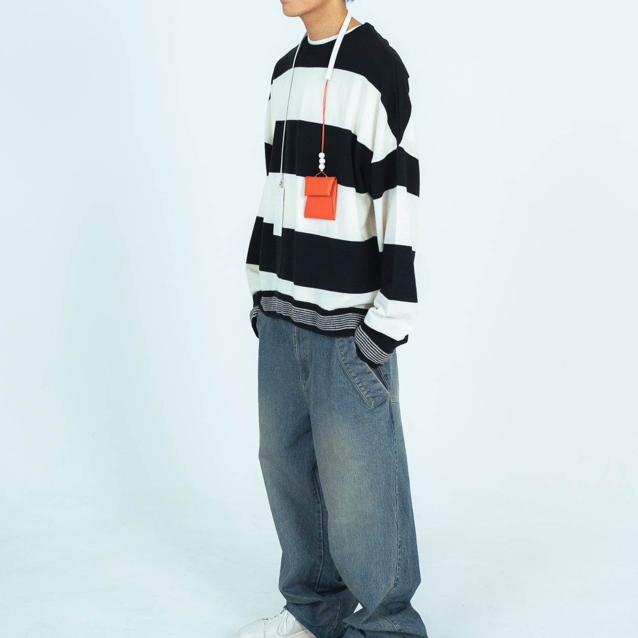 25AW BORDER KNIT (BLACK/WHITE)