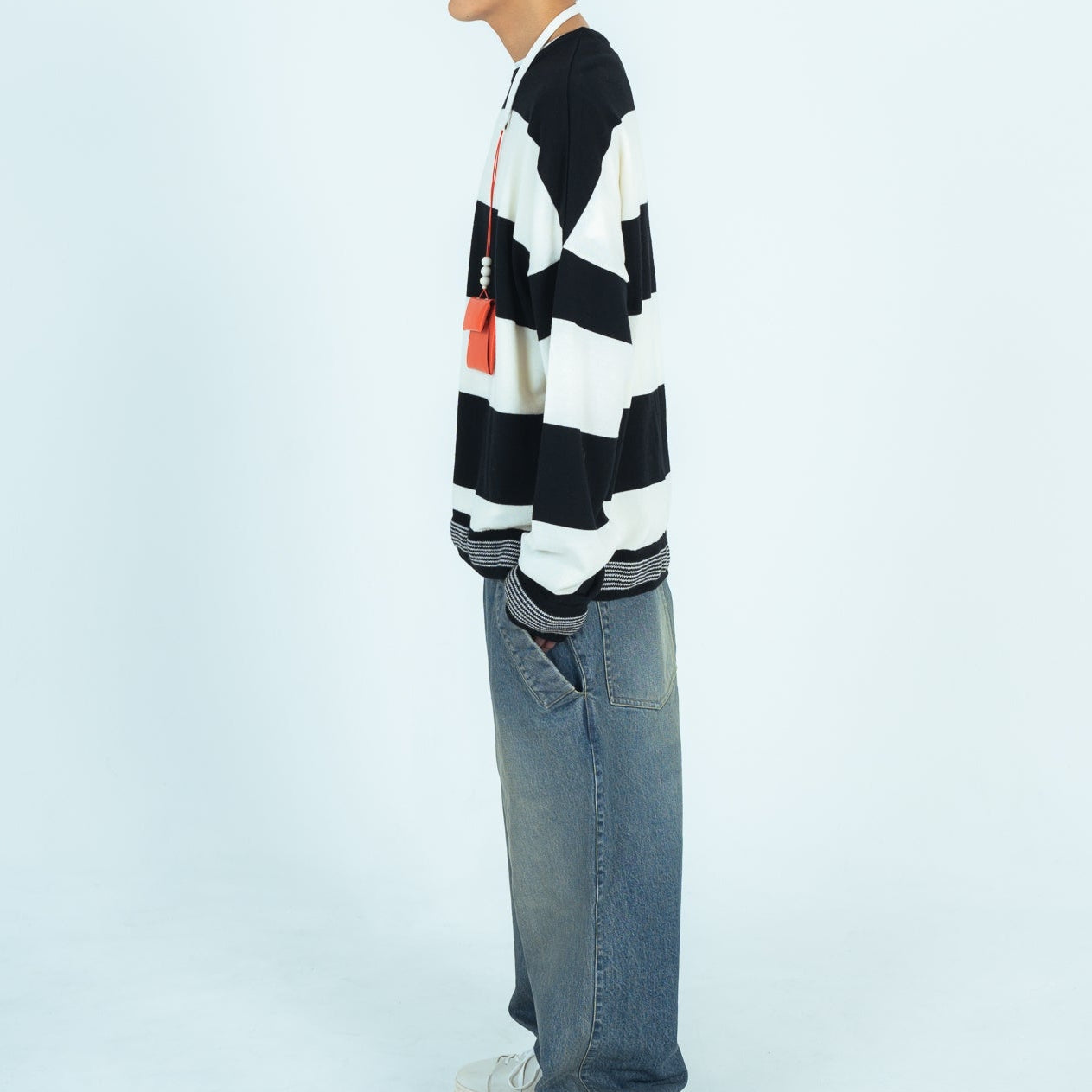 25AW BORDER KNIT (BLACK/WHITE)