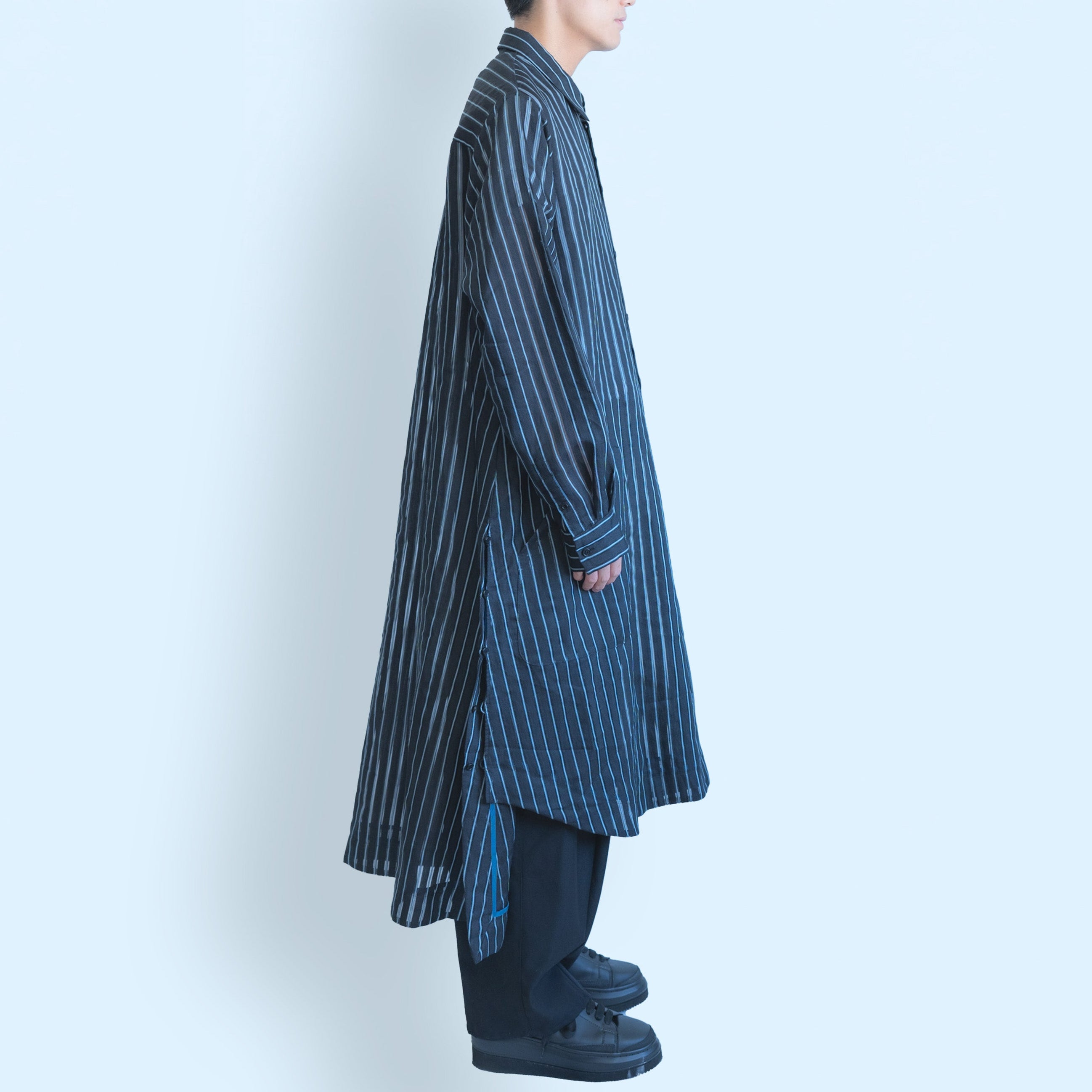 26SS LONG SHIRTS (BLACK/BLUE)
