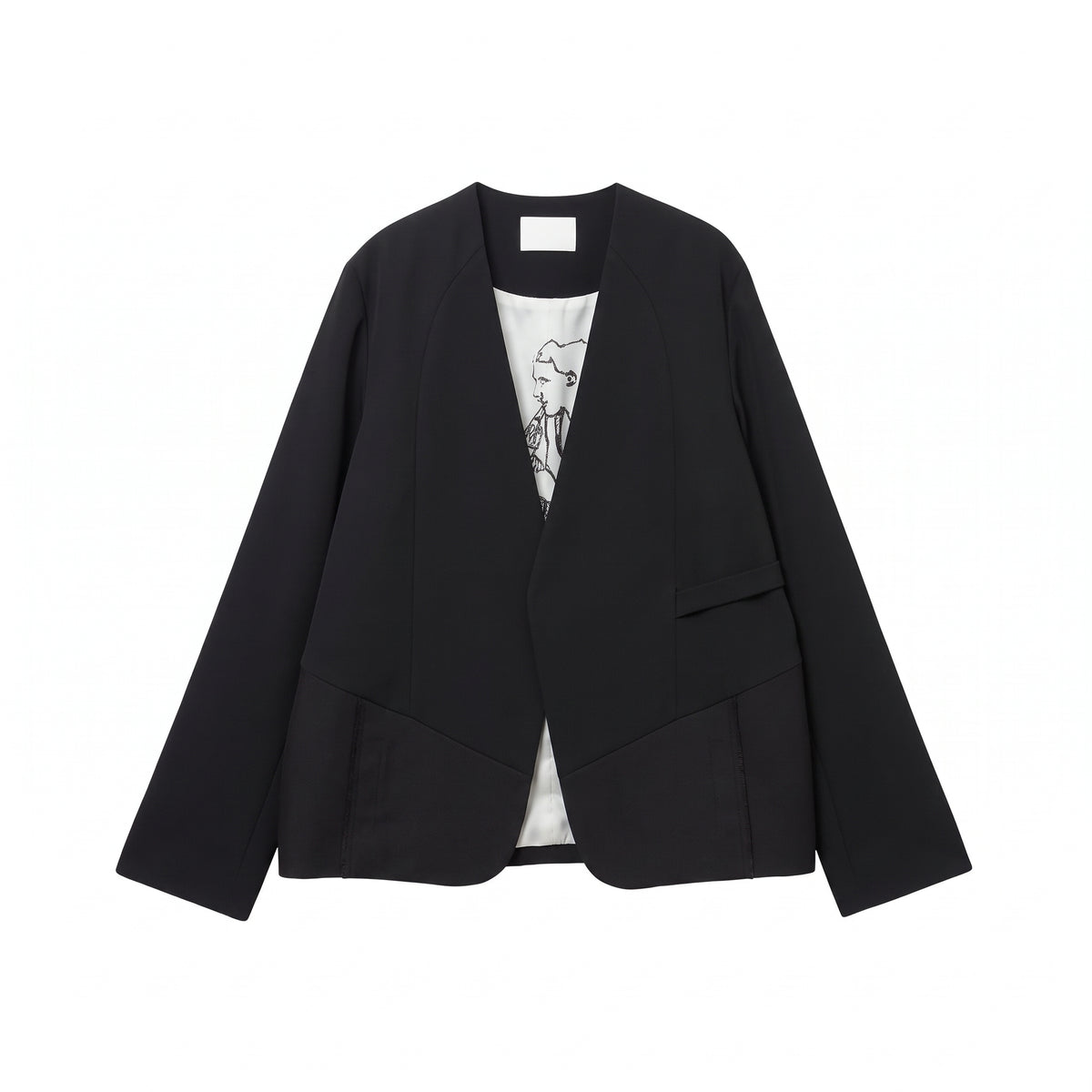 26AW NO COLLAR SWITCHING JACKET (BLACK)